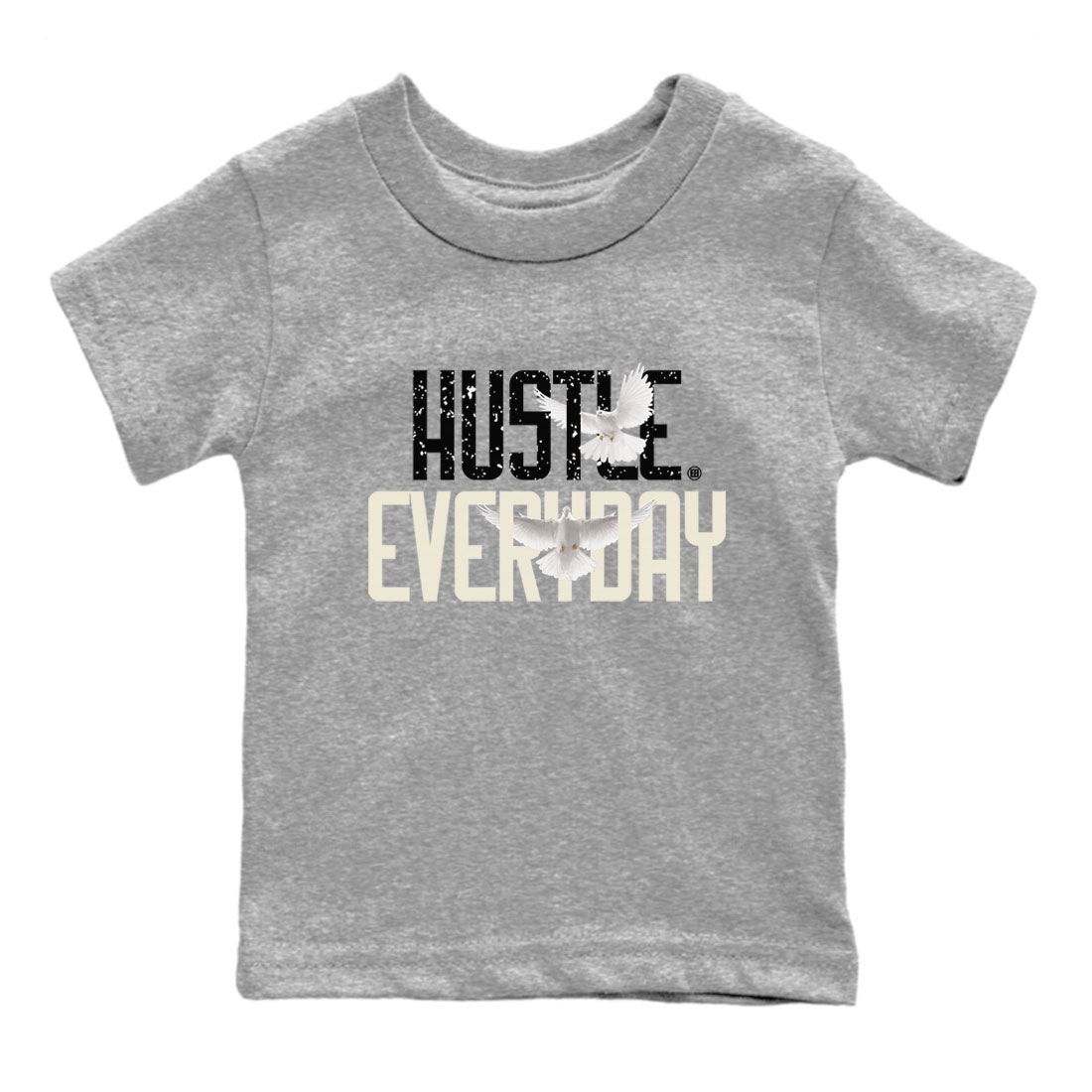 AJ5 Sail shirt to match jordans Daily Hustle sneaker tees Air Jordan 5 Sail Drip Gear Zone baby toddler Heather Grey 2 cotton Shirt