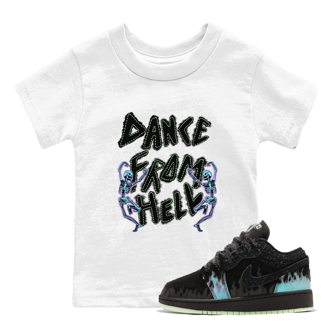 1s Fortune Fly shirts to match jordans Dance From Hell sneaker match tees Air Jordan 1 Fortune Fly match shoes to clothes Drip Gear Zone Youth Baby White 1 tee