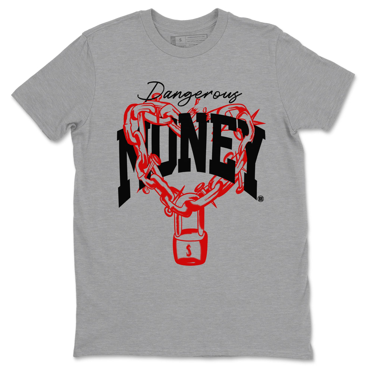 11s Bred Velvet shirts to match jordans Dangerous Money sneaker match tees Air Jordan 11 Bred Velvet match shoes to clothes Drip Gear Zone unisex cotton Heather Grey 2 shirts