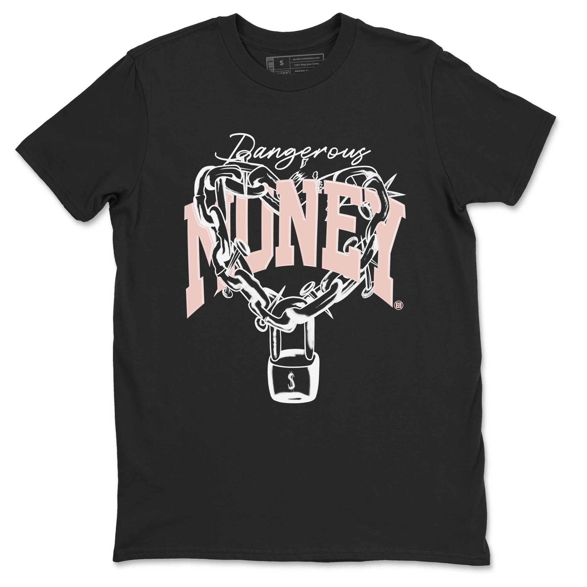 11s Legend Pink shirt to match jordans Dangerous Money sneaker tees Air Jordan 11 Legend Pink Drip Gear Zone unisex cotton Black 2 crew neck shirt