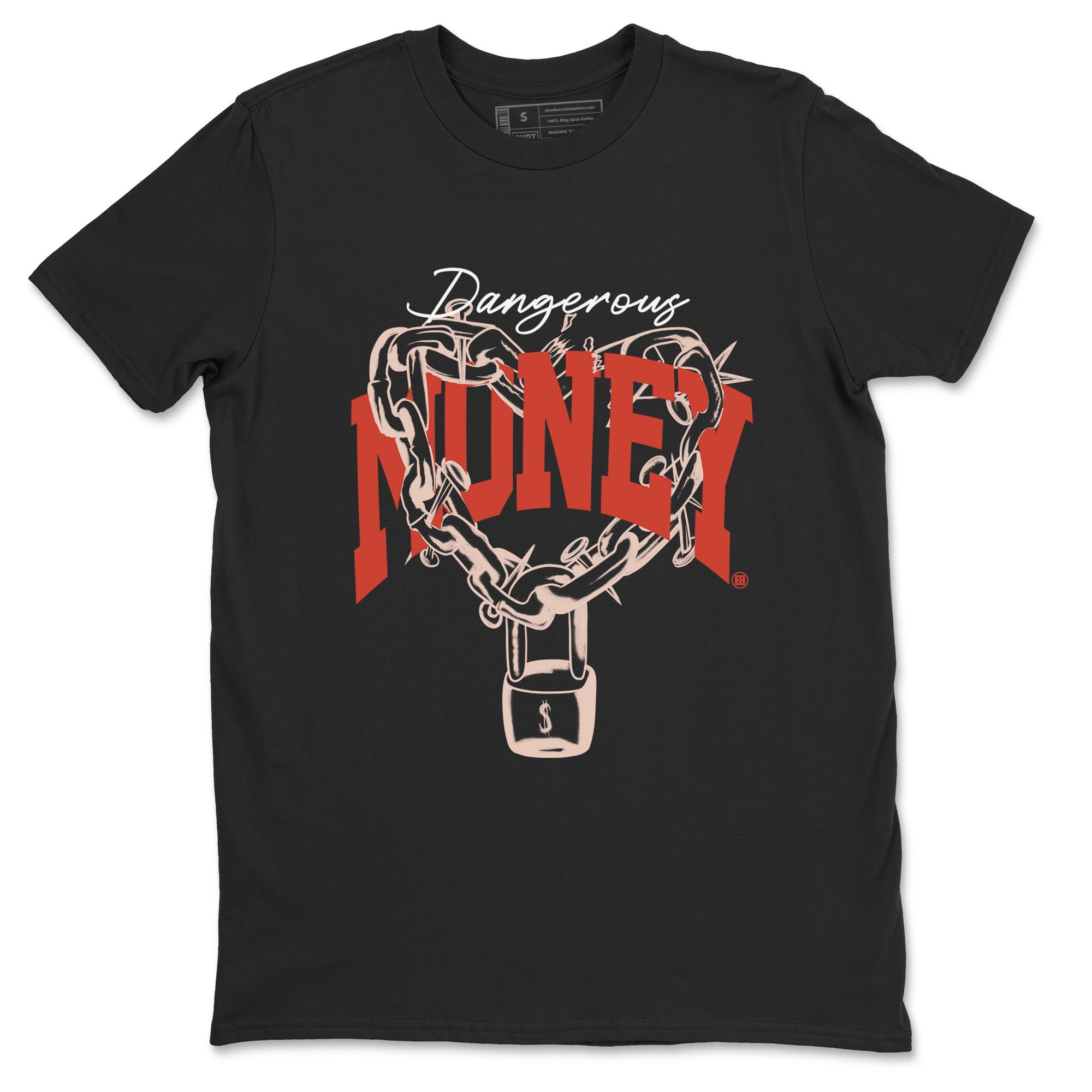 13s Dune Red shirts to match jordans Dangerous Money sneaker match tees Air Jordan 13 Dune Red Drip Gear Zone streetwear brand Black 2 unisex cotton tee