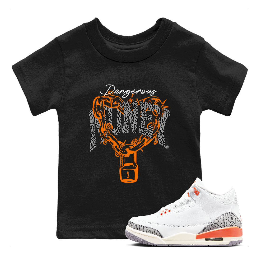 3s Georgia Peach shirt to match jordans Dangerous Money sneaker tees Air Jordan 3 Retro Georgia Peach Drip Gear Zone baby toddler Black 1 cotton Shirt