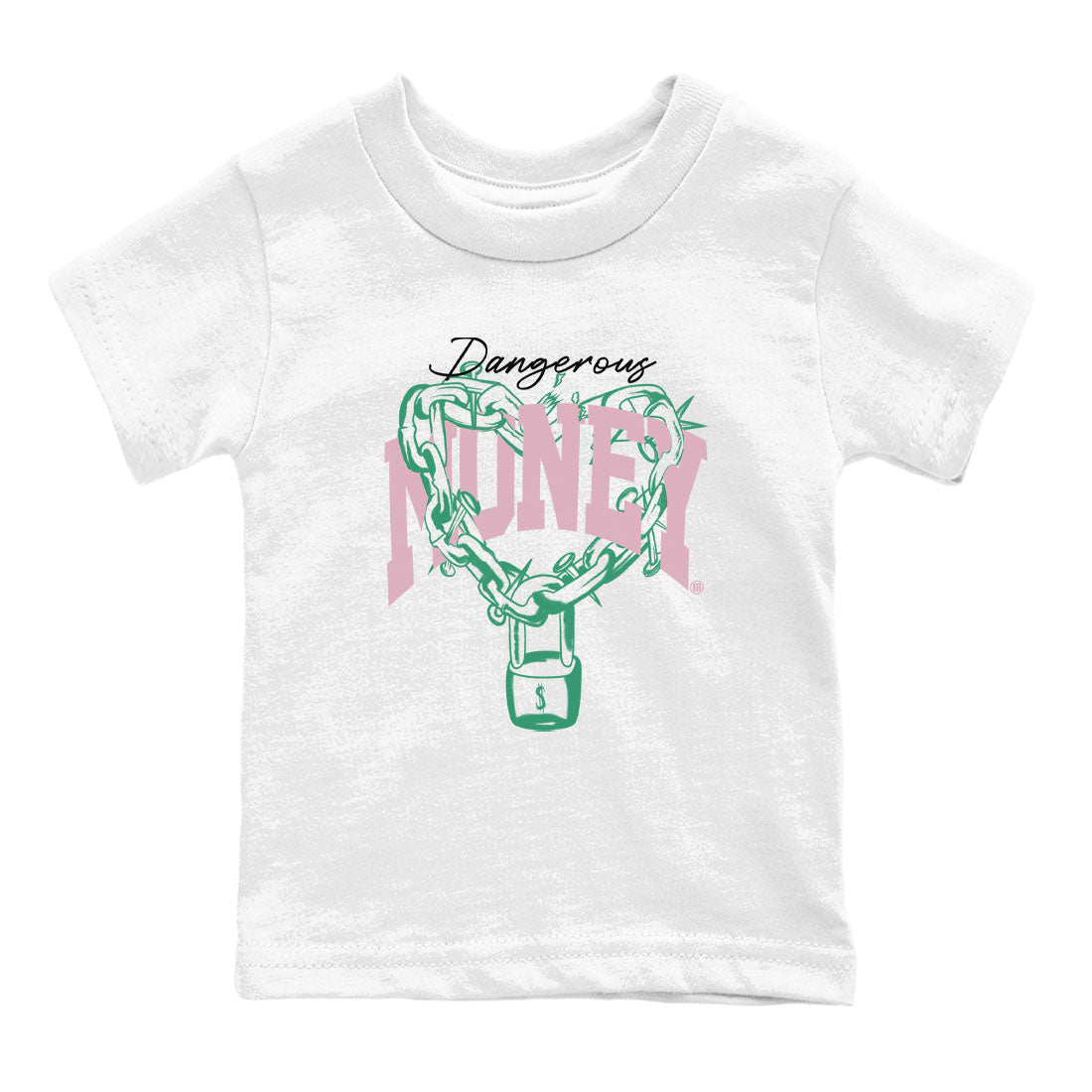 Dunk Low Medium Soft Pink Malachite shirt to match jordans Dangerous Money sneaker tees Dunks Medium Soft Pink Malachite Streetwear Brand Drip Gear Zone baby toddler White 2 cotton Shirt