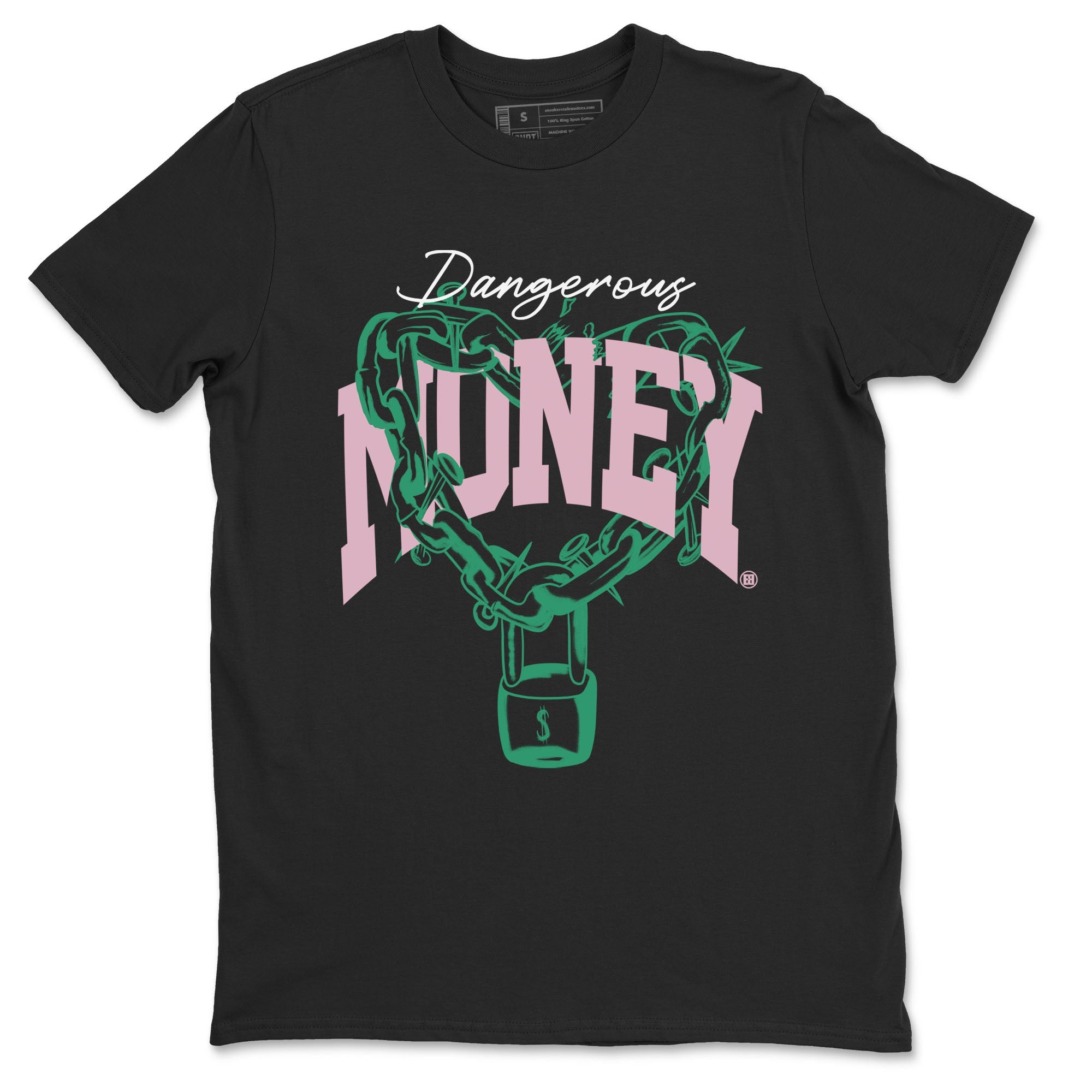 Dunk Low Medium Soft Pink Malachite shirt to match jordans Dangerous Money sneaker tees Dunks Medium Soft Pink Malachite Streetwear Brand Drip Gear Zone unisex cotton Black 2 crew neck shirt