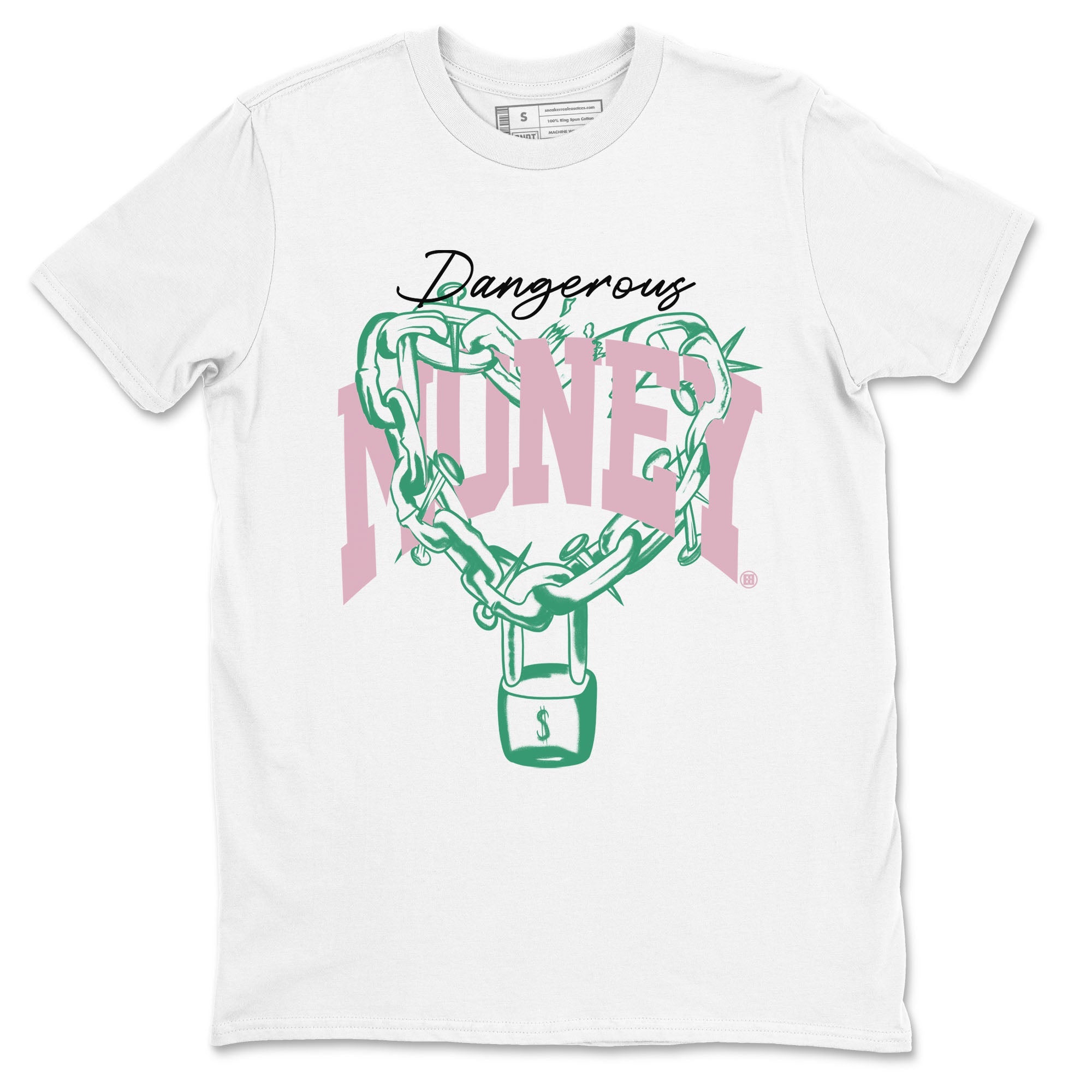 Dunk Low Medium Soft Pink Malachite shirt to match jordans Dangerous Money sneaker tees Dunks Medium Soft Pink Malachite Streetwear Brand Drip Gear Zone unisex cotton White 2 crew neck shirt