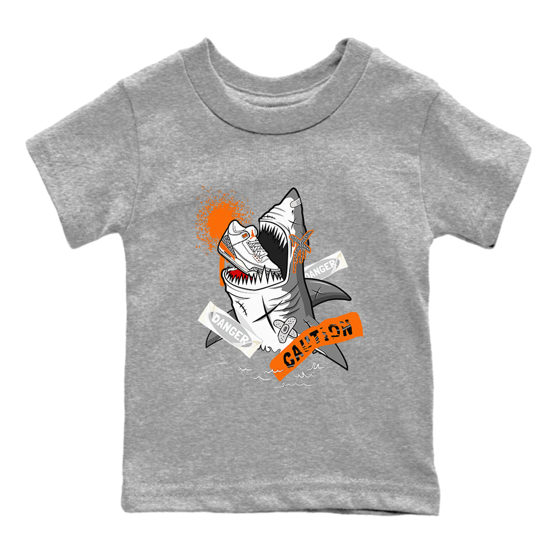 3s Georgia Peach shirt to match jordans Dangerous Shark sneaker tees Air Jordan 3 Georgia Peach Drip Gear Zone baby toddler Heather Grey 2 cotton Shirt