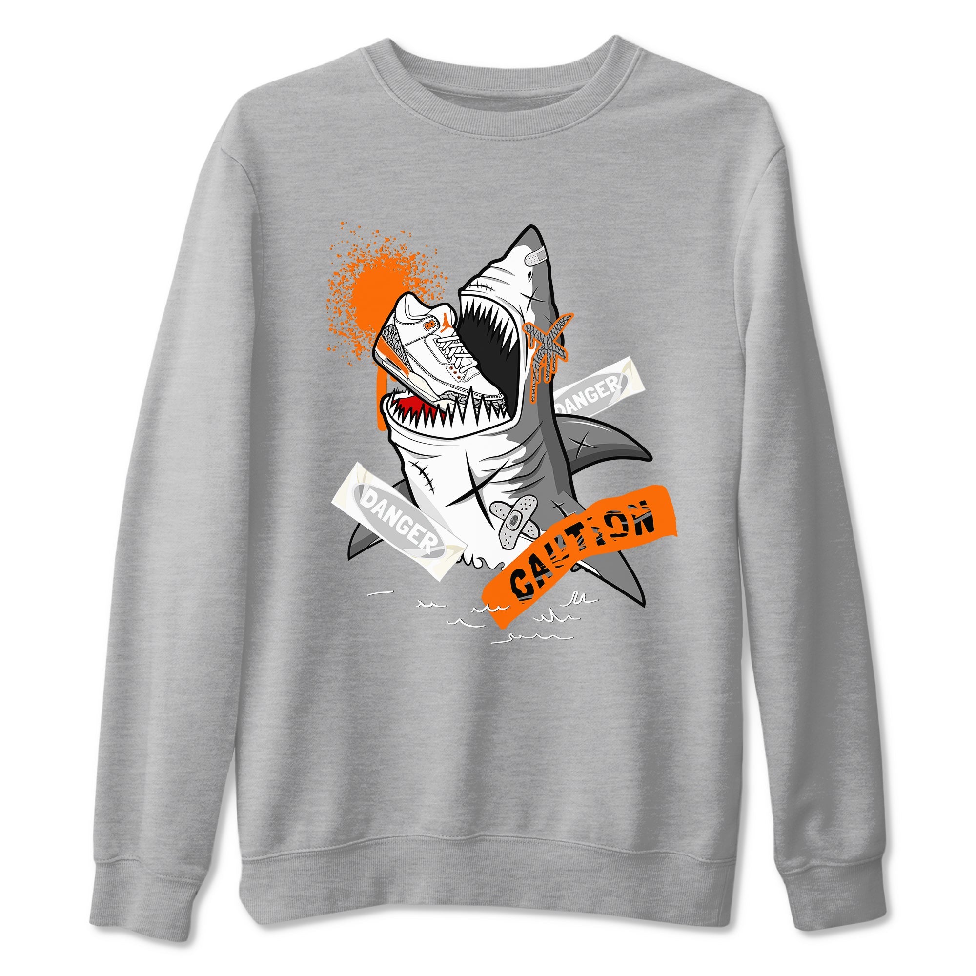 3s Georgia Peach shirt to match jordans Dangerous Shark sneaker tees Air Jordan 3 Georgia Peach Drip Gear Zone unisex cotton Heather Grey 2 crew neck shirt