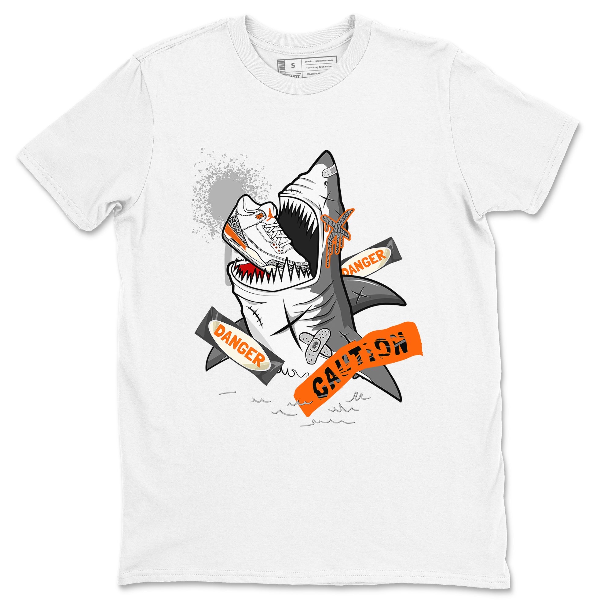 3s Georgia Peach shirt to match jordans Dangerous Shark sneaker tees Air Jordan 3 Georgia Peach Drip Gear Zone unisex cotton White 2 crew neck shirt