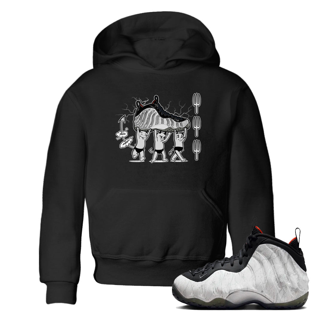 Foams One Jin shirts to match jordans Devil Babies sneaker match tees Air Foamposite One Jin match shoes to clothes Drip Gear Zone Youth Baby Black 1 tee