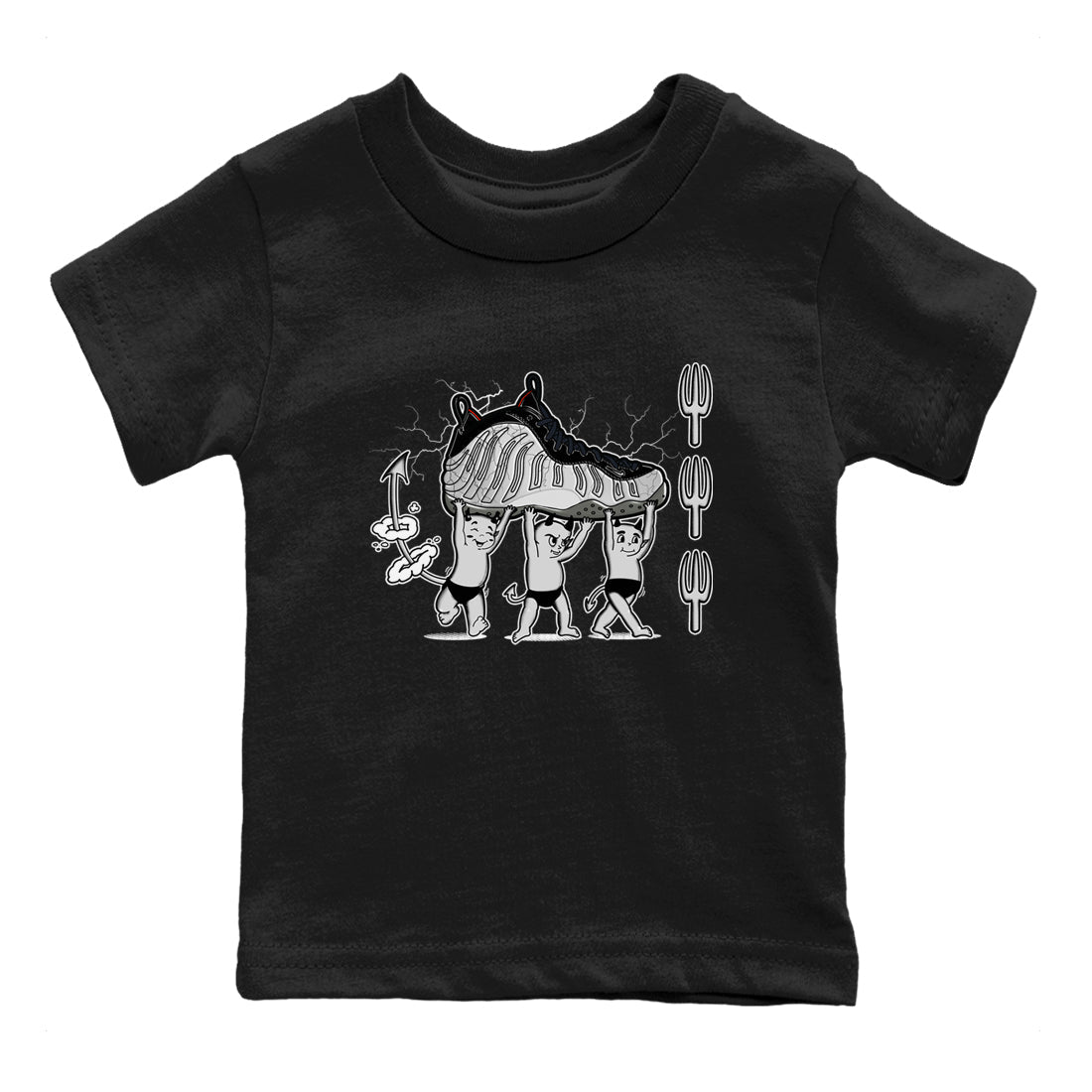 Foams One Jin shirts to match jordans Devil Babies sneaker match tees Air Foamposite One Jin match shoes to clothes Drip Gear Zone Youth Baby Black 2 tee