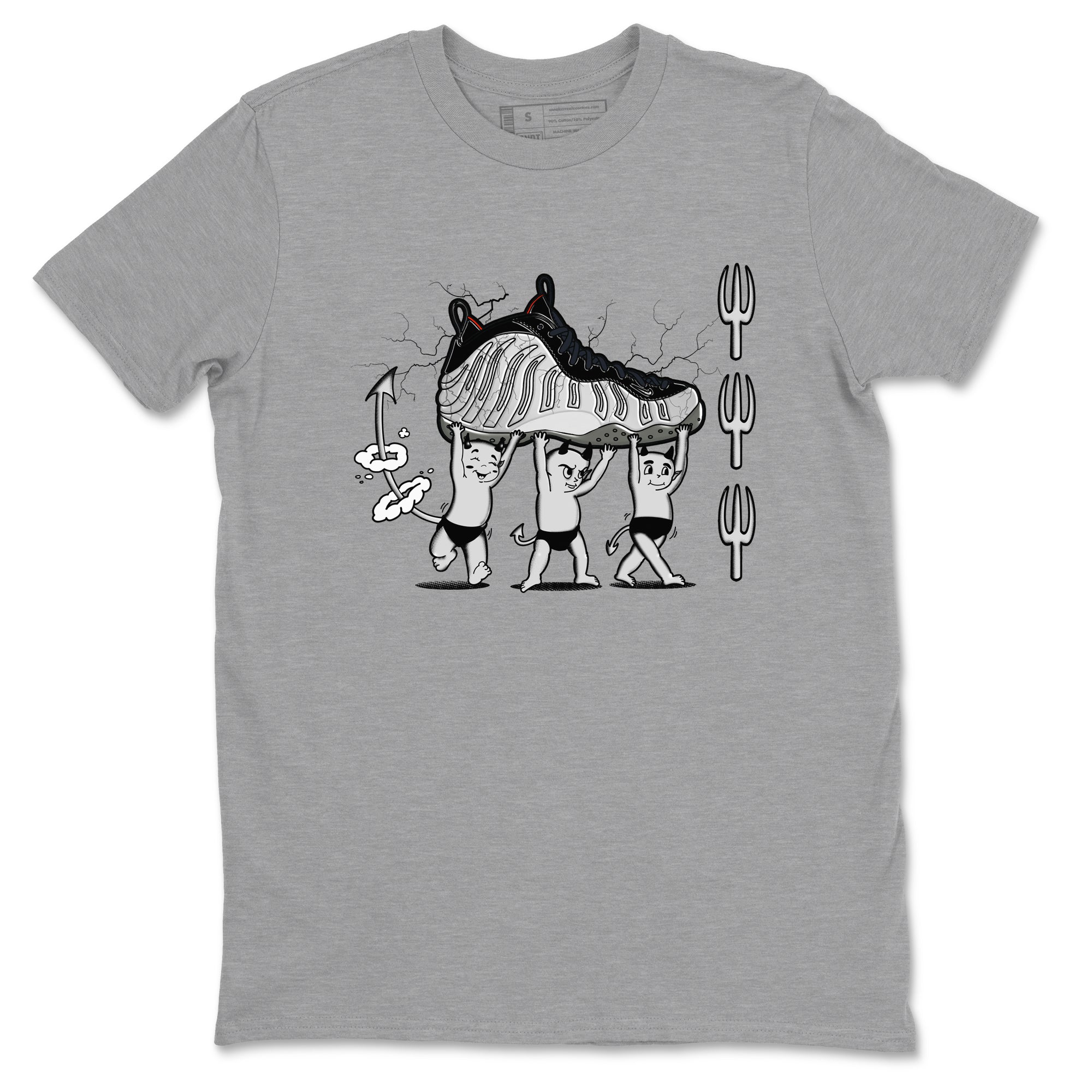 Foams One Jin shirts to match jordans Devil Babies sneaker match tees Air Foamposite One Jin match shoes to clothes Drip Gear Zone unisex cotton Heather Grey 2 shirts