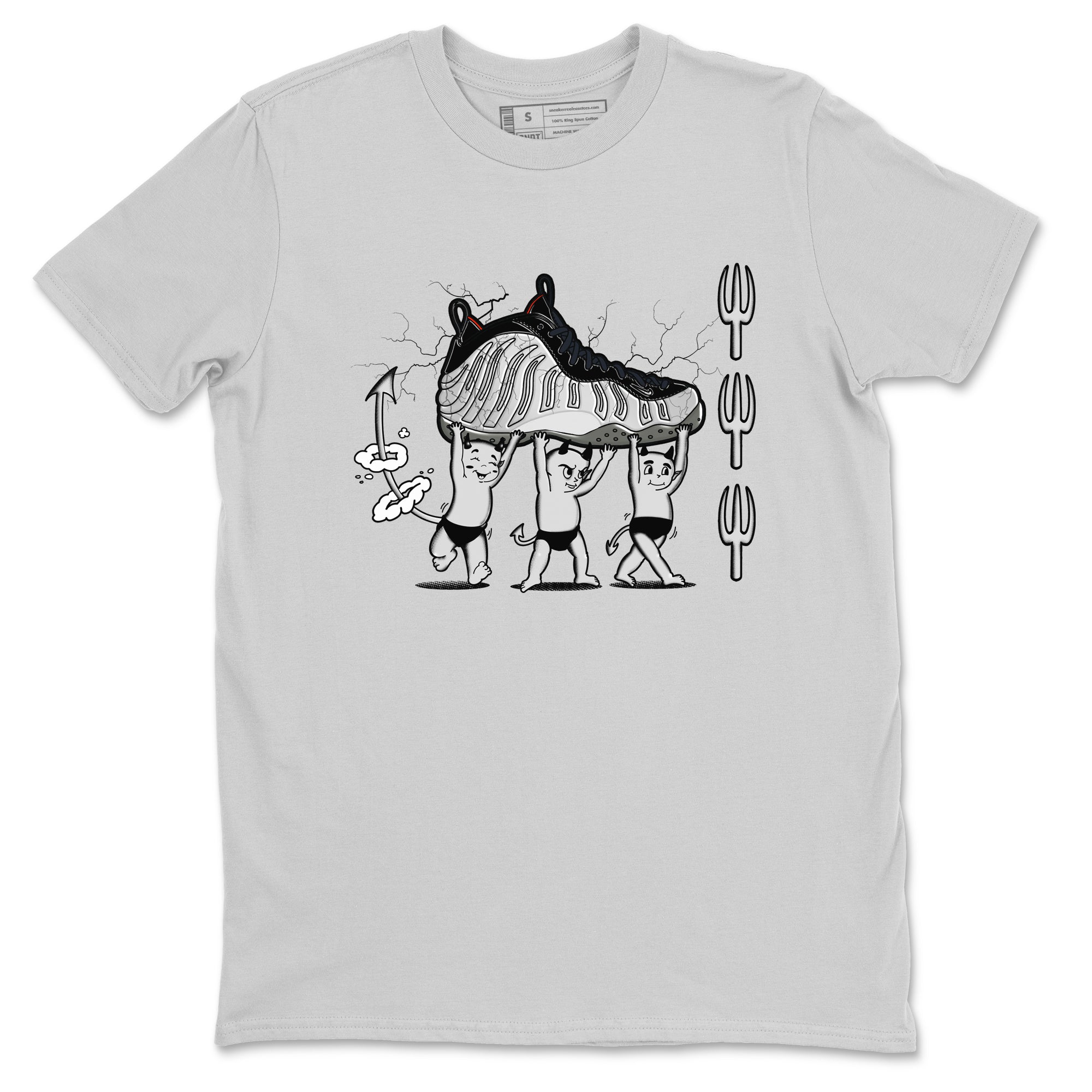Foams One Jin shirts to match jordans Devil Babies sneaker match tees Air Foamposite One Jin match shoes to clothes Drip Gear Zone unisex cotton Silver 2 shirts