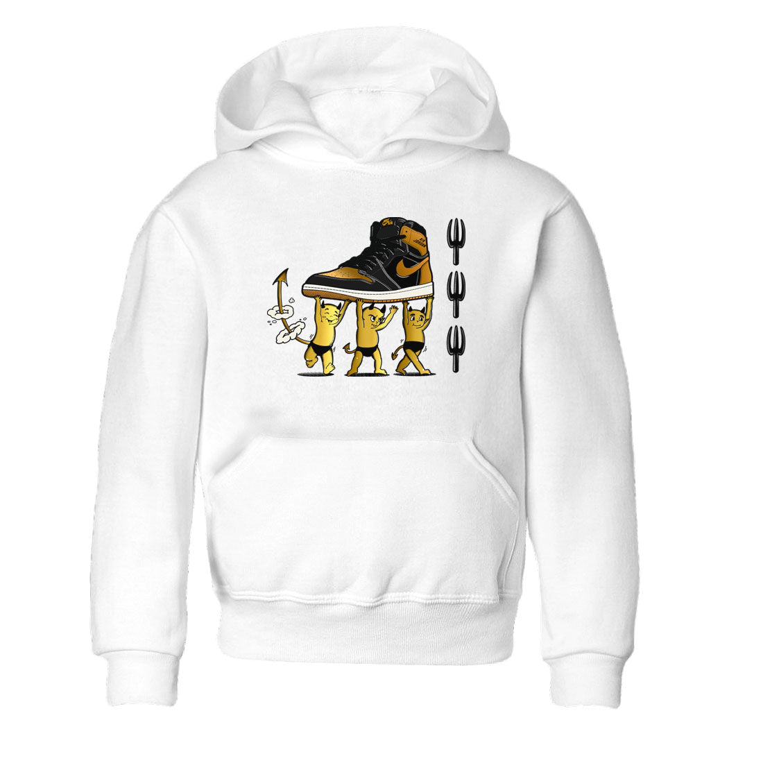 Air Jordan 1 High OG Black Metallic Gold shirts to match jordans Devil Babies sneaker match tees 1s Black Metallic Gold Drip Gear Zone Youth Baby White 2 crew neck shirts
