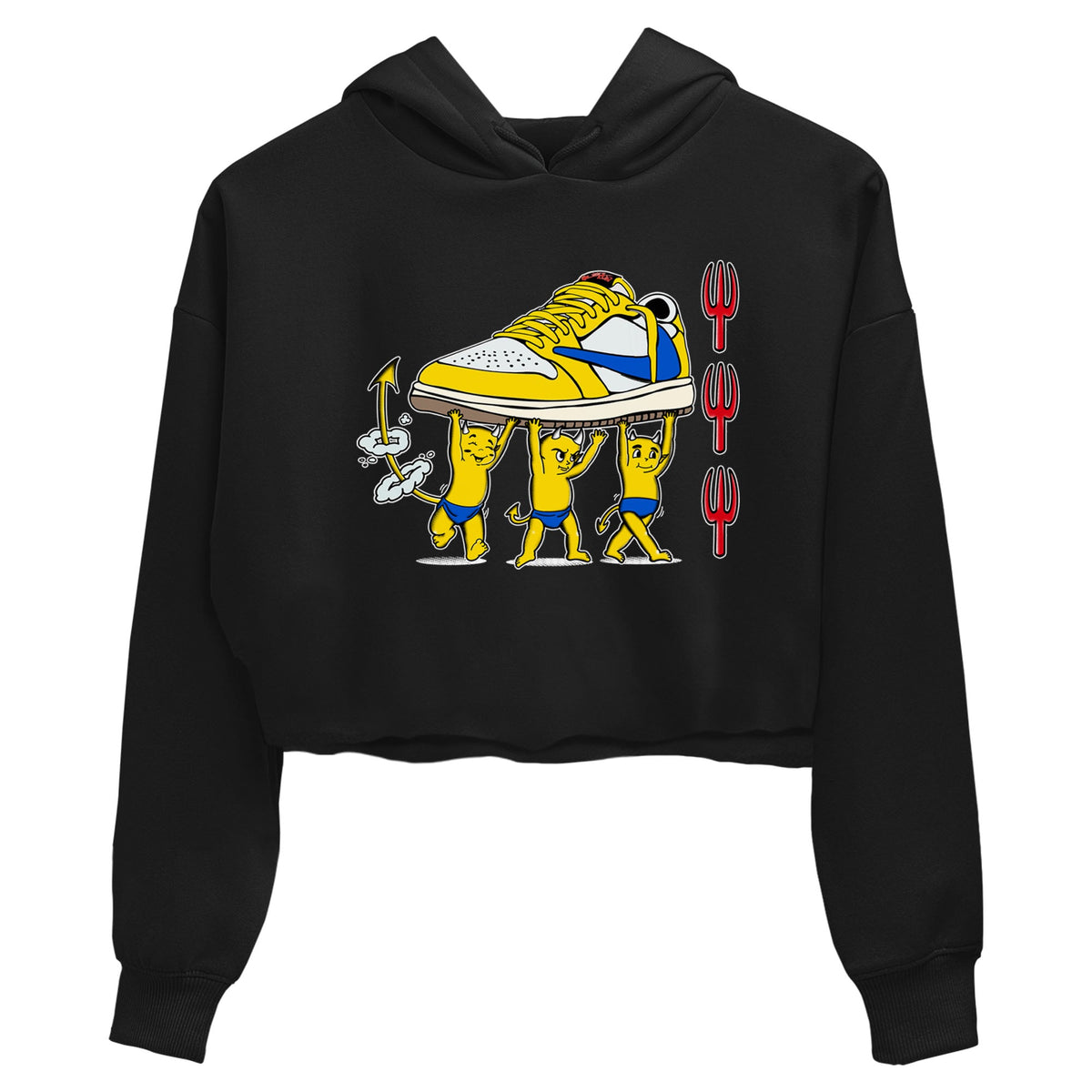 1s Travis Scott Canary shirts to match jordans Devil Babies sneaker match tees Air Jordan 1 Travis Scott Canary Drip Gear Zone unisex cotton Black 2 Crop Shirts