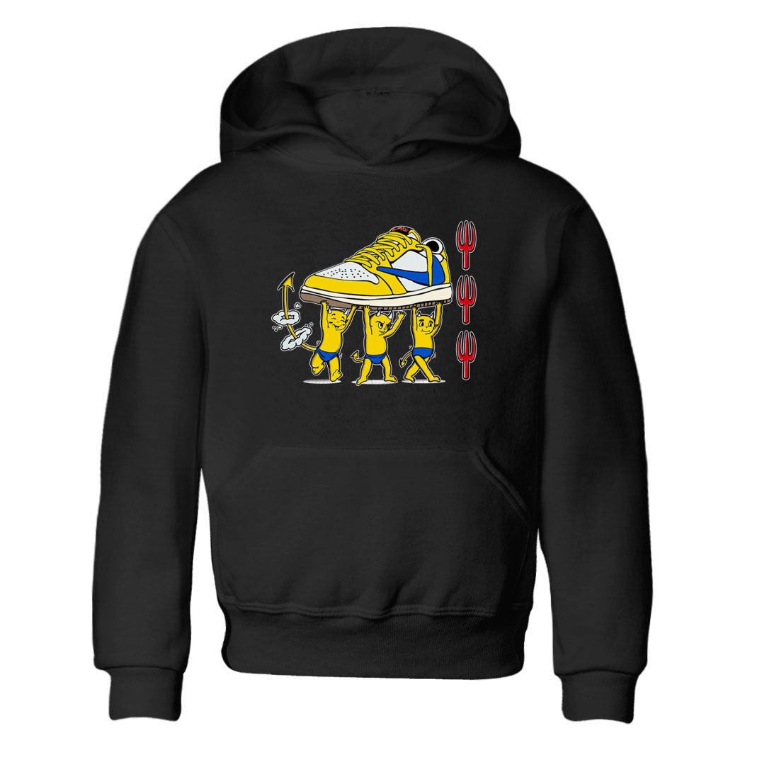 1s Travis Scott Canary shirts to match jordans Devil Babies sneaker match tees Air Jordan 1 Travis Scott Canary Drip Gear Zone Youth Baby Black 2 crew neck shirts