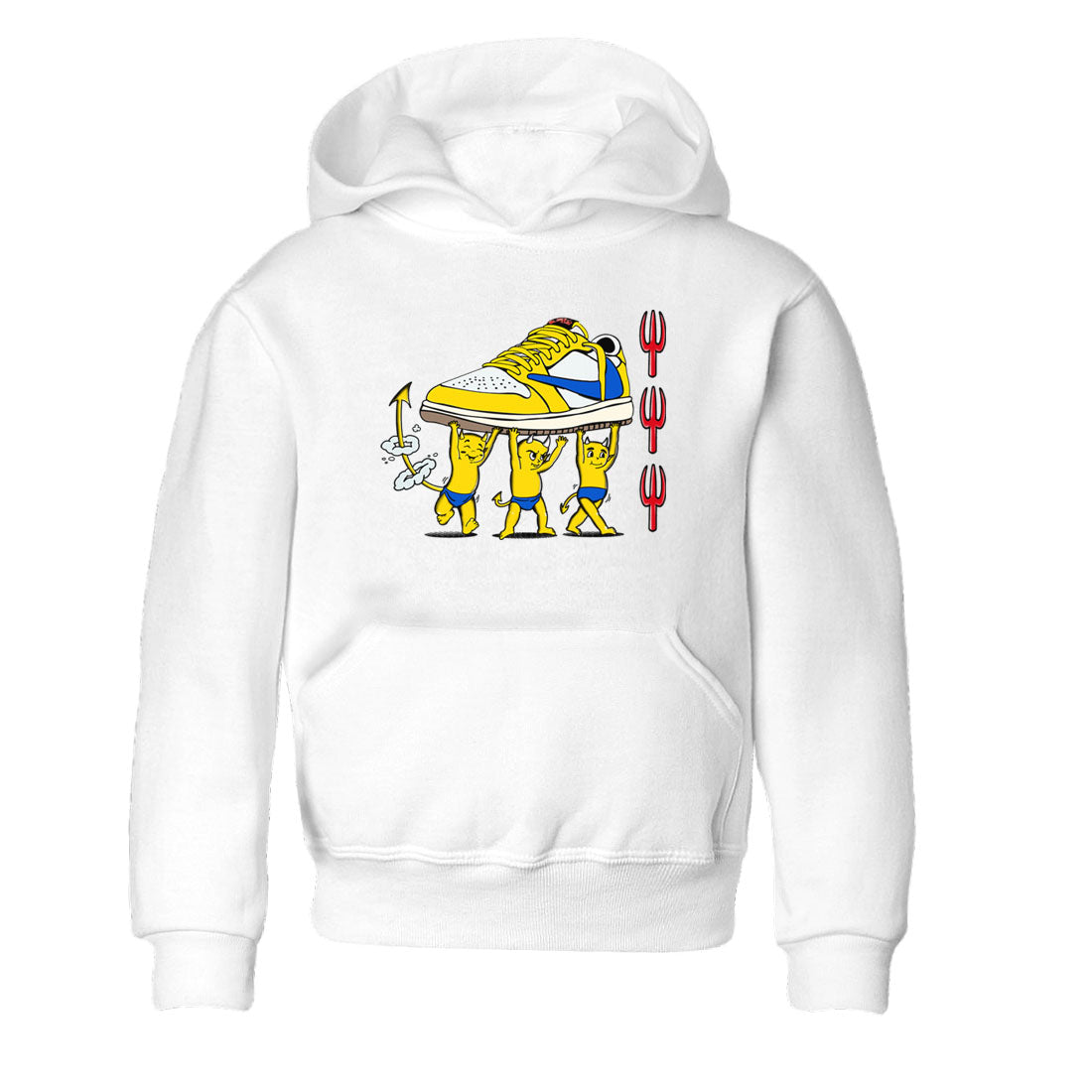 1s Travis Scott Canary shirts to match jordans Devil Babies sneaker match tees Air Jordan 1 Travis Scott Canary Drip Gear Zone Youth Baby White 2 crew neck shirts