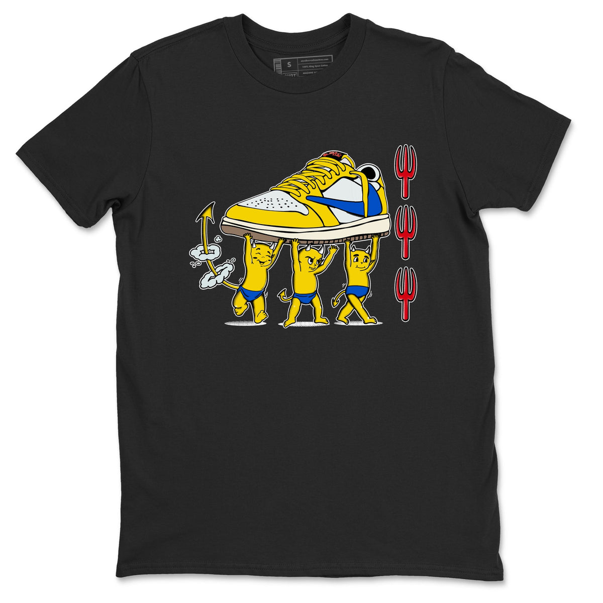 1s Travis Scott Canary shirts to match jordans Devil Babies sneaker match tees Air Jordan 1 Travis Scott Canary Drip Gear Zone unisex cotton Black 2 crew neck shirts