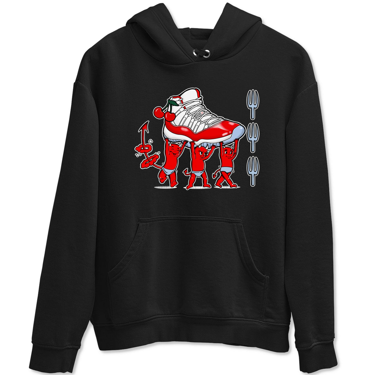 11s Cherry shirts to match jordans Devil Babies sneaker match tees Air Jordan 11 Retro Cherry match shoes to clothes Drip Gear Zone unisex cotton Black 2 shirts