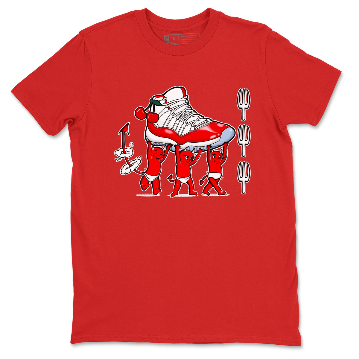 11s Cherry shirts to match jordans Devil Babies sneaker match tees Air Jordan 11 Retro Cherry match shoes to clothes Drip Gear Zone unisex cotton Red 2 shirts