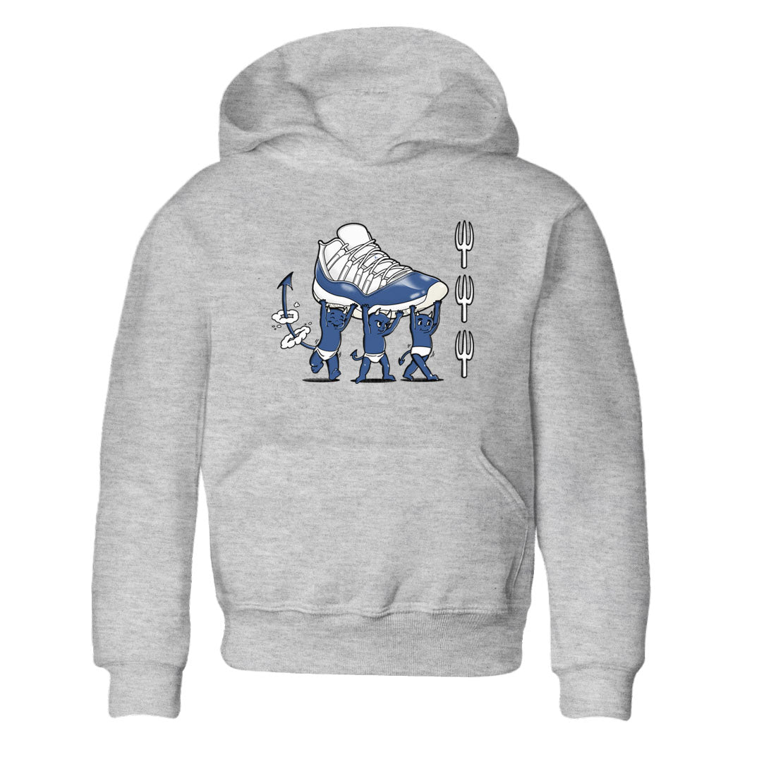 Air Jordan 11 Low Diffused Blue shirts to match jordans Devil Babies sneaker match tees 11s Diffused Blue Drip Gear Zone Youth Baby Heather Grey 2 crew neck shirts