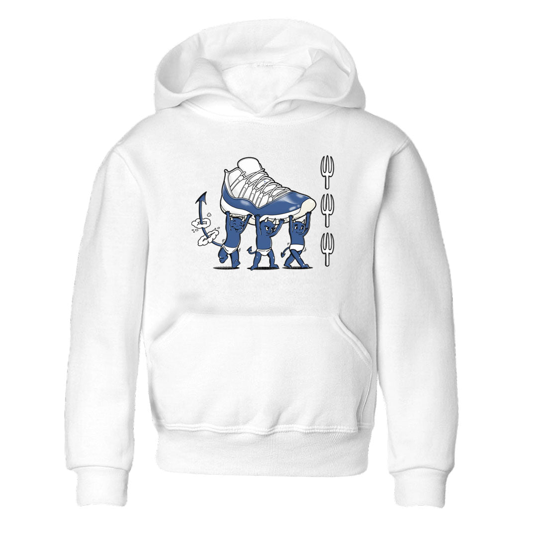 Air Jordan 11 Low Diffused Blue shirts to match jordans Devil Babies sneaker match tees 11s Diffused Blue Drip Gear Zone Youth Baby White 2 crew neck shirts
