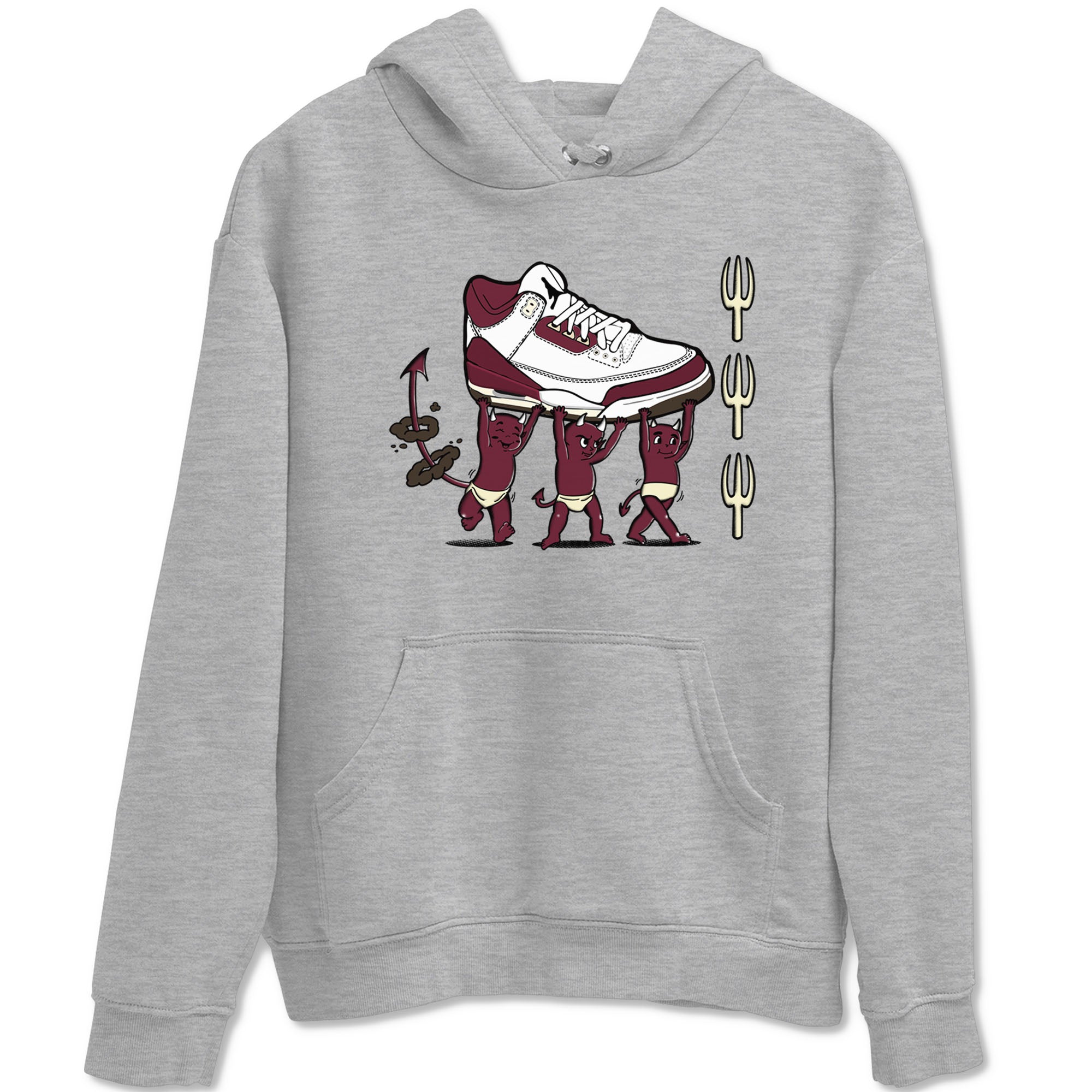 Air Jordan 3 A Ma Maniere Burgundy Crush shirts to match jordans Devil Babies sneaker match tees Air Jordan 3 A Ma Maniere x Burgundy Crush Drip Gear Zone unisex cotton Heather Grey 2 crew neck shirts