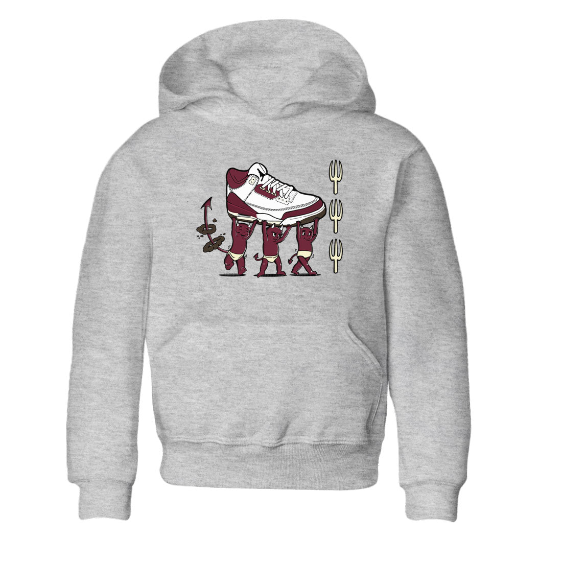 Air Jordan 3 A Ma Maniere Burgundy Crush shirts to match jordans Devil Babies sneaker match tees Air Jordan 3 A Ma Maniere x Burgundy Crush Drip Gear Zone Youth Baby Heather Grey 2 crew neck shirts