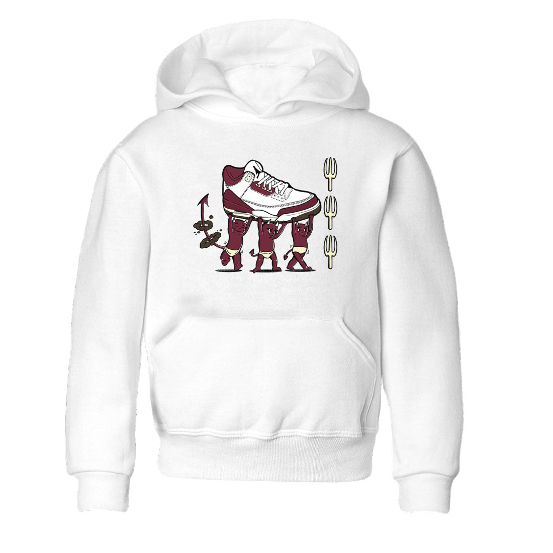 Air Jordan 3 A Ma Maniere Burgundy Crush shirts to match jordans Devil Babies sneaker match tees Air Jordan 3 A Ma Maniere x Burgundy Crush Drip Gear Zone Youth Baby White 2 crew neck shirts