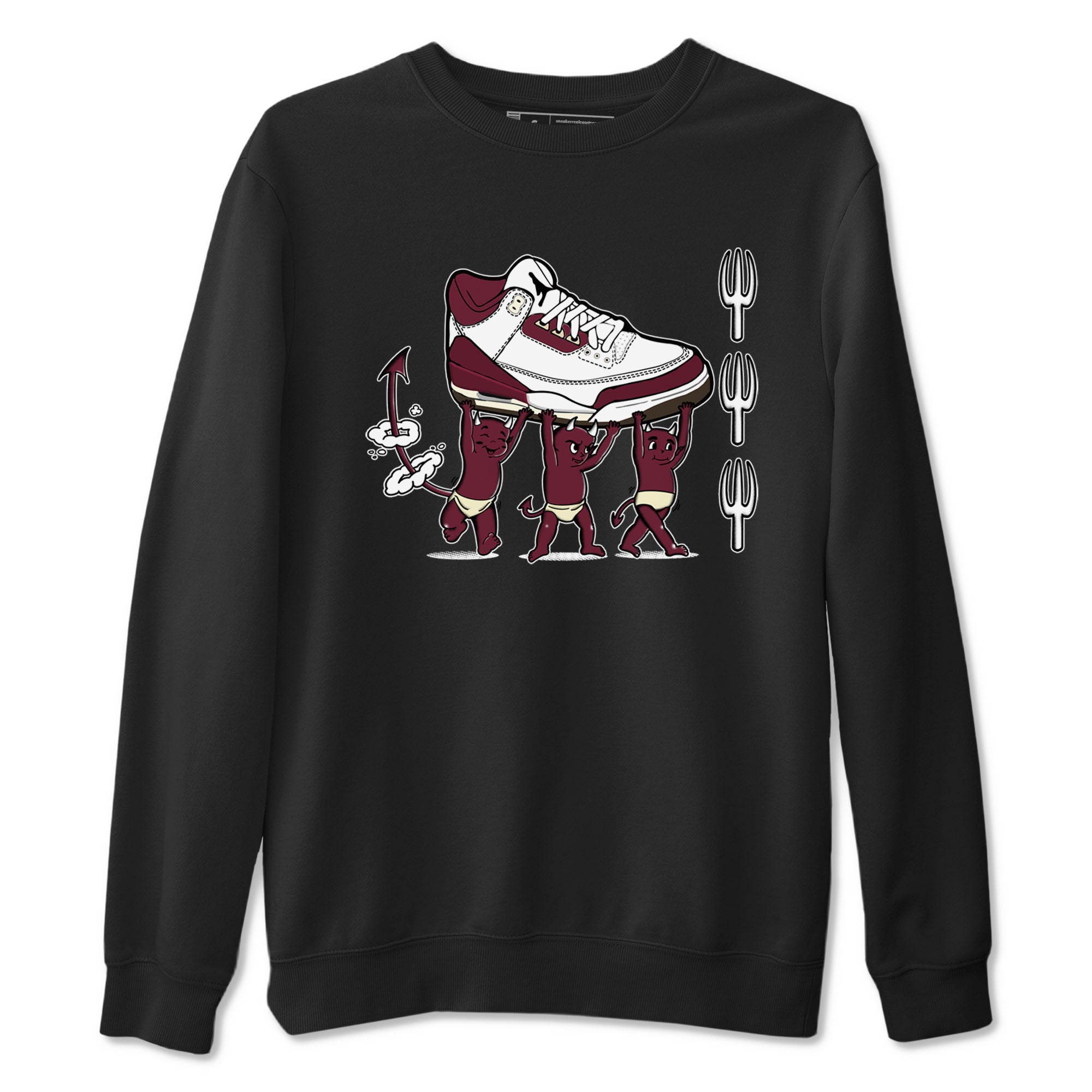 Air Jordan 3 A Ma Maniere Burgundy Crush shirts to match jordans Devil Babies sneaker match tees Air Jordan 3 A Ma Maniere x Burgundy Crush Drip Gear Zone unisex cotton Black 2 crew neck shirts