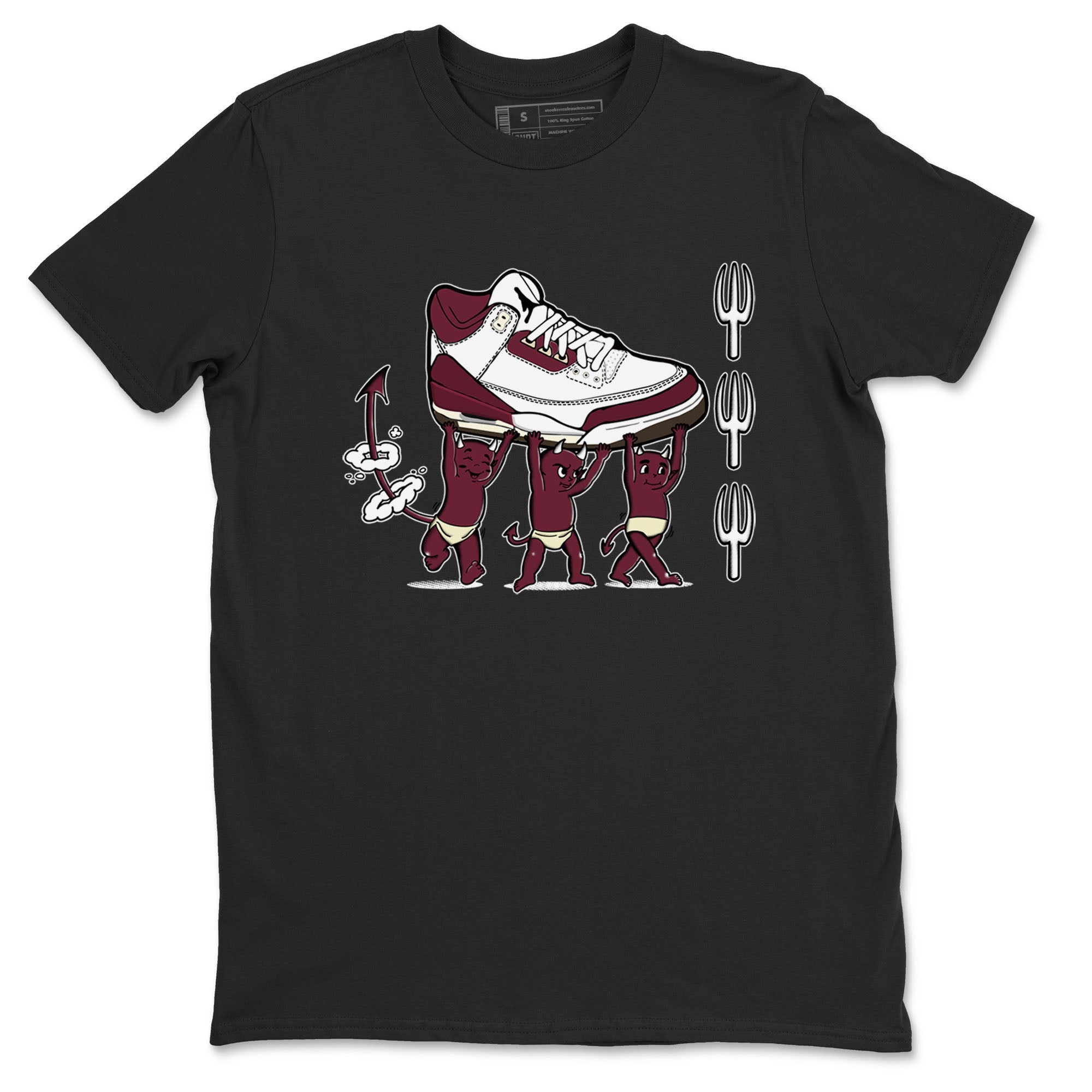 Air Jordan 3 A Ma Maniere Burgundy Crush shirts to match jordans Devil Babies sneaker match tees Air Jordan 3 A Ma Maniere x Burgundy Crush Drip Gear Zone unisex cotton Black 2 crew neck shirts