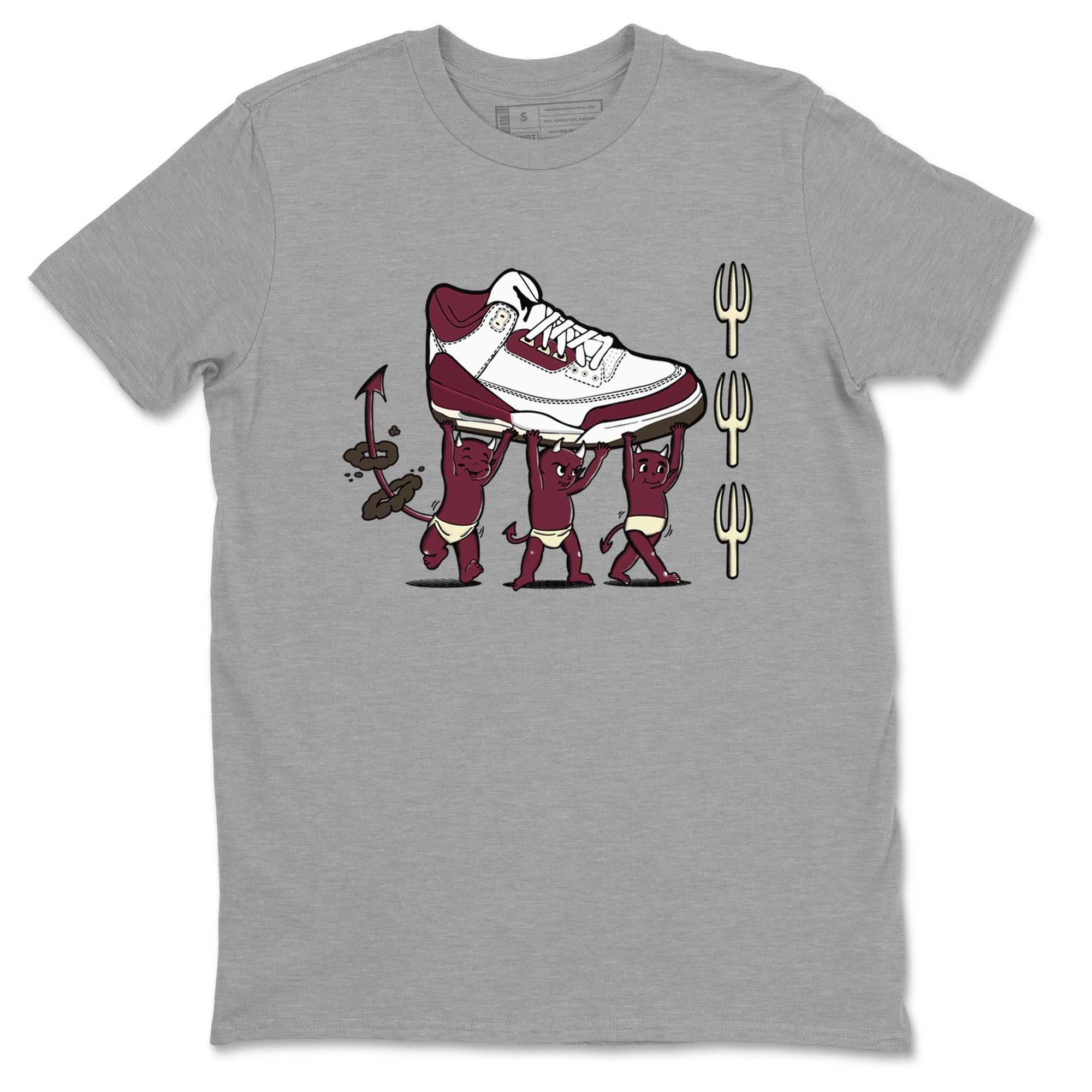 Air Jordan 3 A Ma Maniere Burgundy Crush shirts to match jordans Devil Babies sneaker match tees Air Jordan 3 A Ma Maniere x Burgundy Crush Drip Gear Zone unisex cotton Heather Grey 2 crew neck shirts