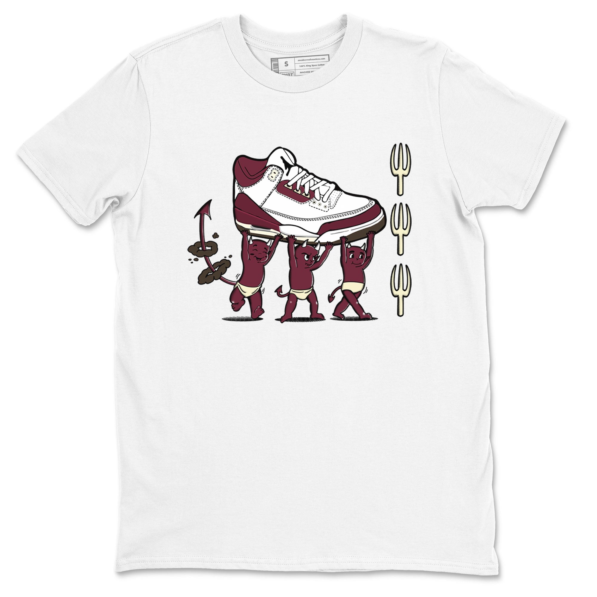 Air Jordan 3 A Ma Maniere Burgundy Crush shirts to match jordans Devil Babies sneaker match tees Air Jordan 3 A Ma Maniere x Burgundy Crush Drip Gear Zone unisex cotton White 2 crew neck shirts