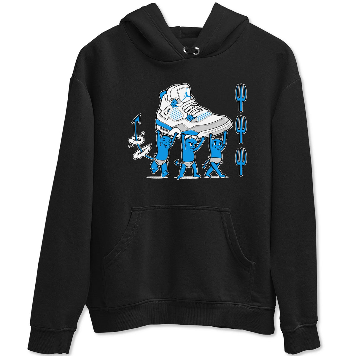 4s Military Blue shirts to match jordans Devil Babies sneaker match tees Air Jordan 4 Military Blue Drip Gear Zone unisex cotton Black 2 crew neck shirts