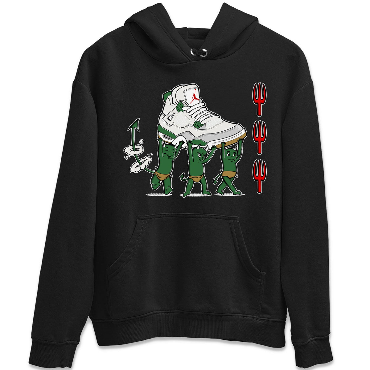 4s Pine Green shirts to match jordans Devil Babies sneaker match tees Air Jordan 4 Pine Green Drip Gear Zone unisex cotton Black 2 crew neck shirts