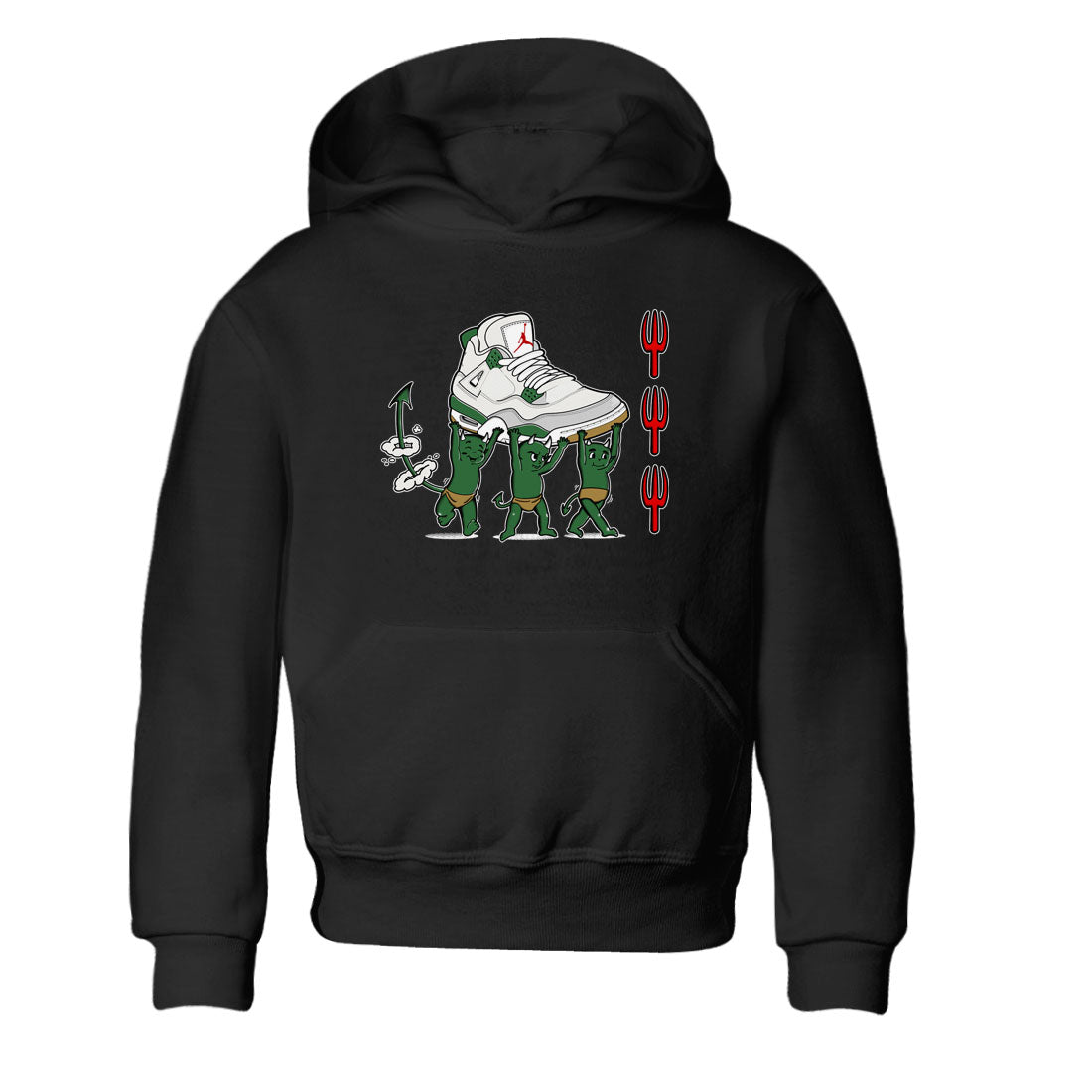 4s Pine Green shirts to match jordans Devil Babies sneaker match tees Air Jordan 4 Pine Green Drip Gear Zone Youth Baby Black 2 crew neck shirts