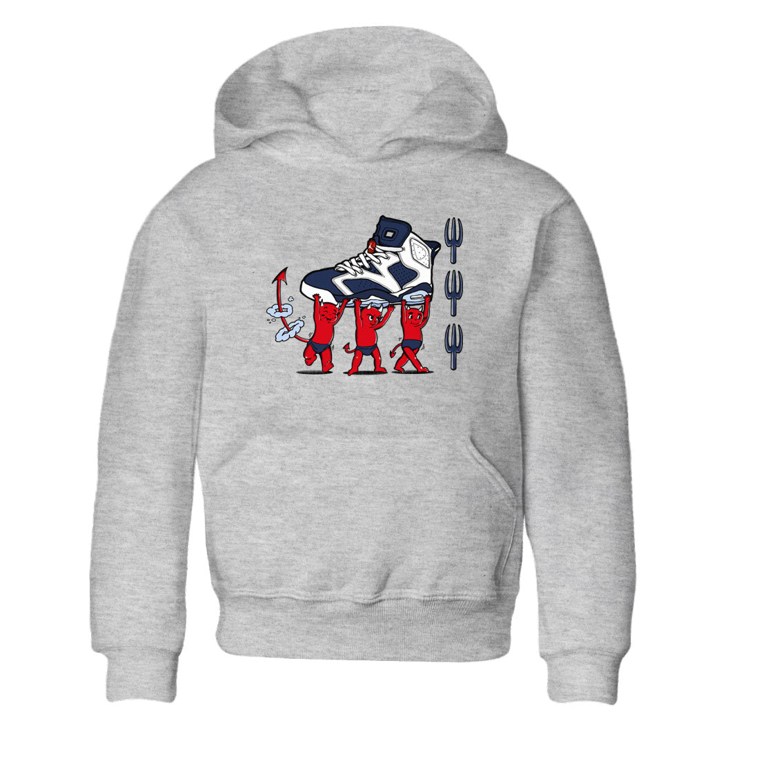 6s White And Midnight Navy shirts to match jordans Devil Babies sneaker match tees Air Jordan 6 White And Midnight Navy Drip Gear Zone Youth Baby Heather Grey 2 crew neck shirts