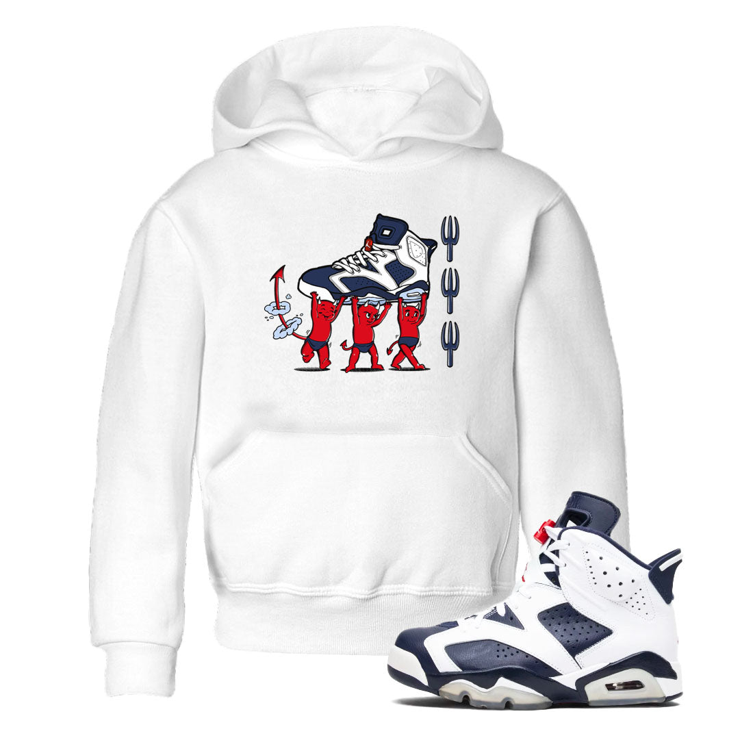 6s White And Midnight Navy shirts to match jordans Devil Babies sneaker match tees Air Jordan 6 White And Midnight Navy Drip Gear Zone Youth Baby White 1 crew neck shirts