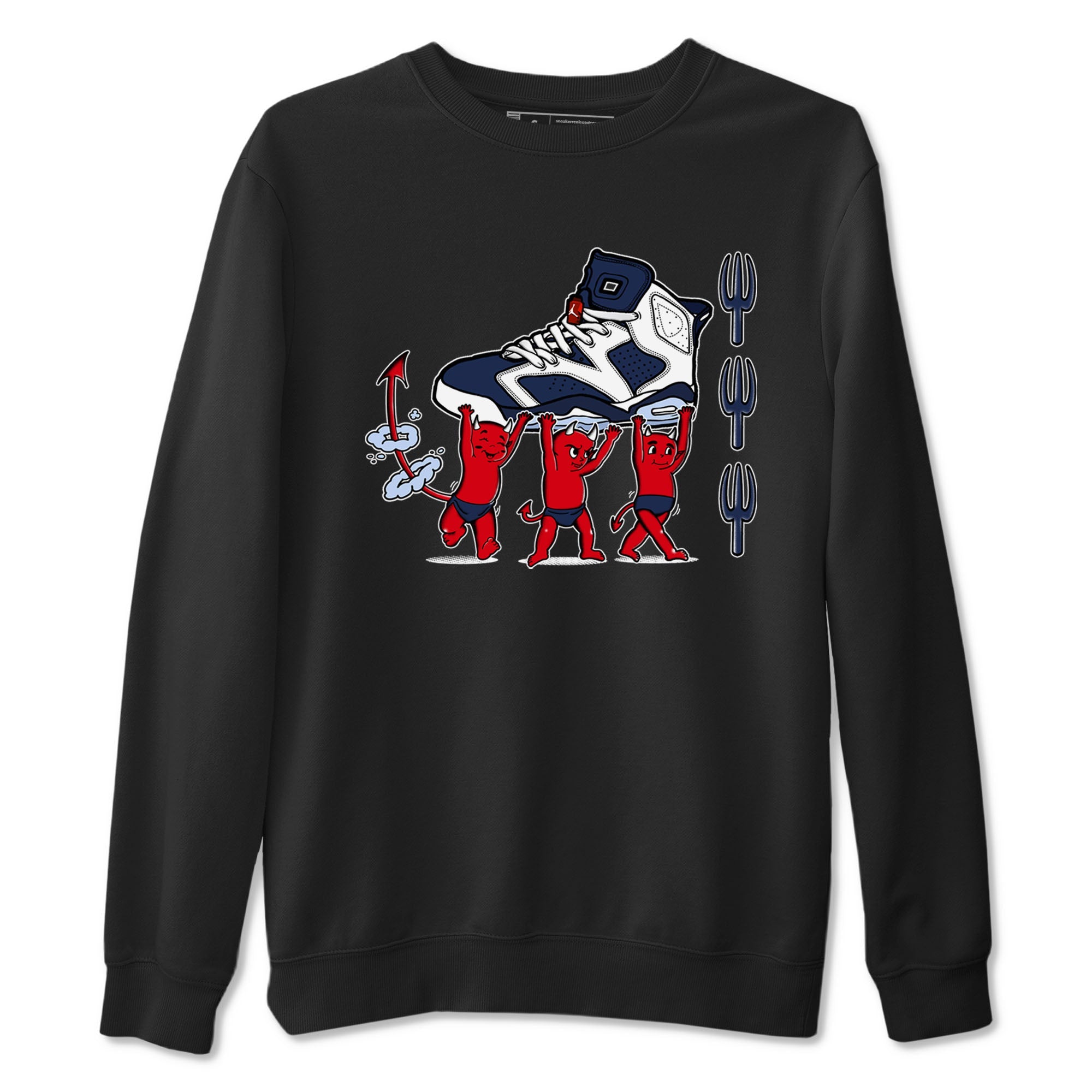 6s White And Midnight Navy shirts to match jordans Devil Babies sneaker match tees Air Jordan 6 White And Midnight Navy Drip Gear Zone unisex cotton Black 2 crew neck shirts