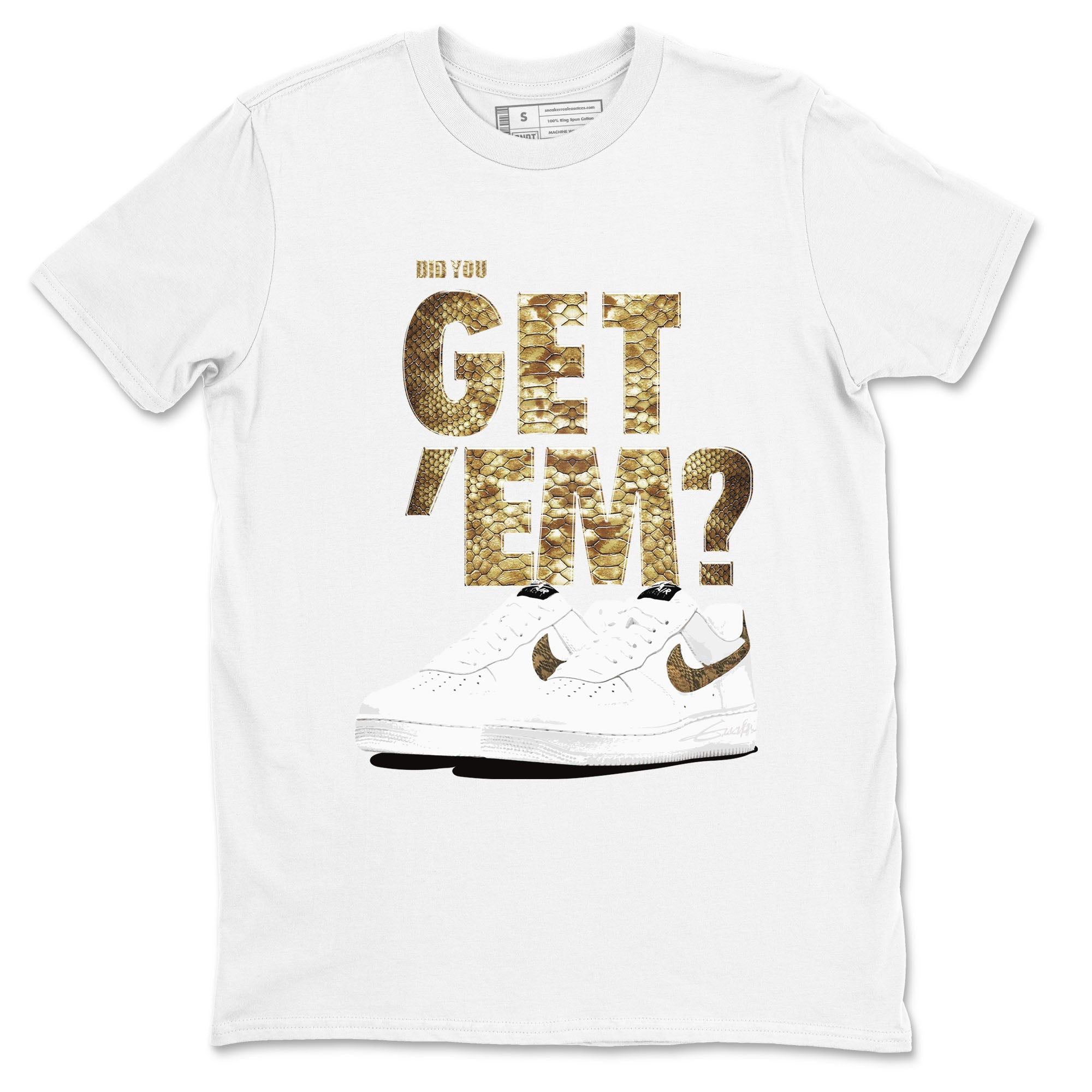 AF1 Ivory Snake shirts to match jordans Did You Get 'Em sneaker match tees Air Force 1 Ivory Snake Drip Gear Zone unisex cotton White 2 crew neck shirt