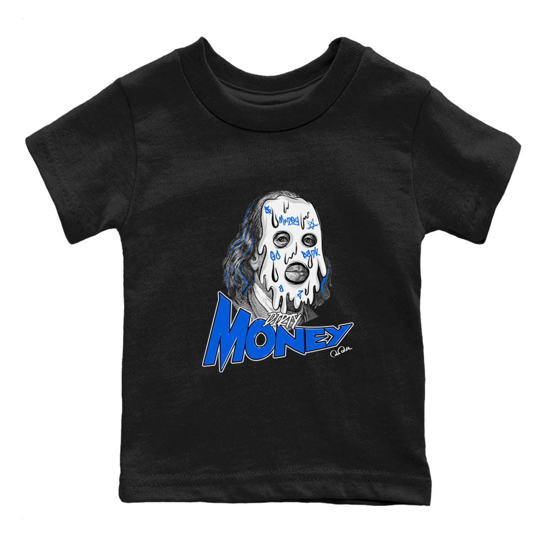 AJ1 Game Royal shirt to match jordans Dirty Money sneaker tees Air Jordan 1 Game Royal Drip Gear Zone baby toddler Black 2 cotton Shirt