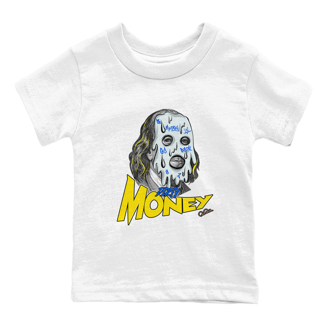 1s Travis Scott Canary shirt to match jordans Dirty Money sneaker tees Air Jordan 1 Travis Scott Canary Drip Gear Zone baby toddler White 2 cotton Shirt