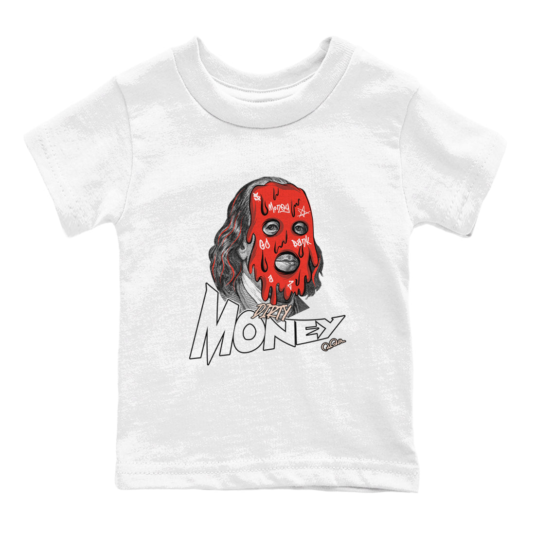 13s Dune Red shirts to match jordans Dirty Money sneaker match tees Air Jordan 13 Dune Red Drip Gear Zone streetwear brand Baby and Youth White 2 cotton tee