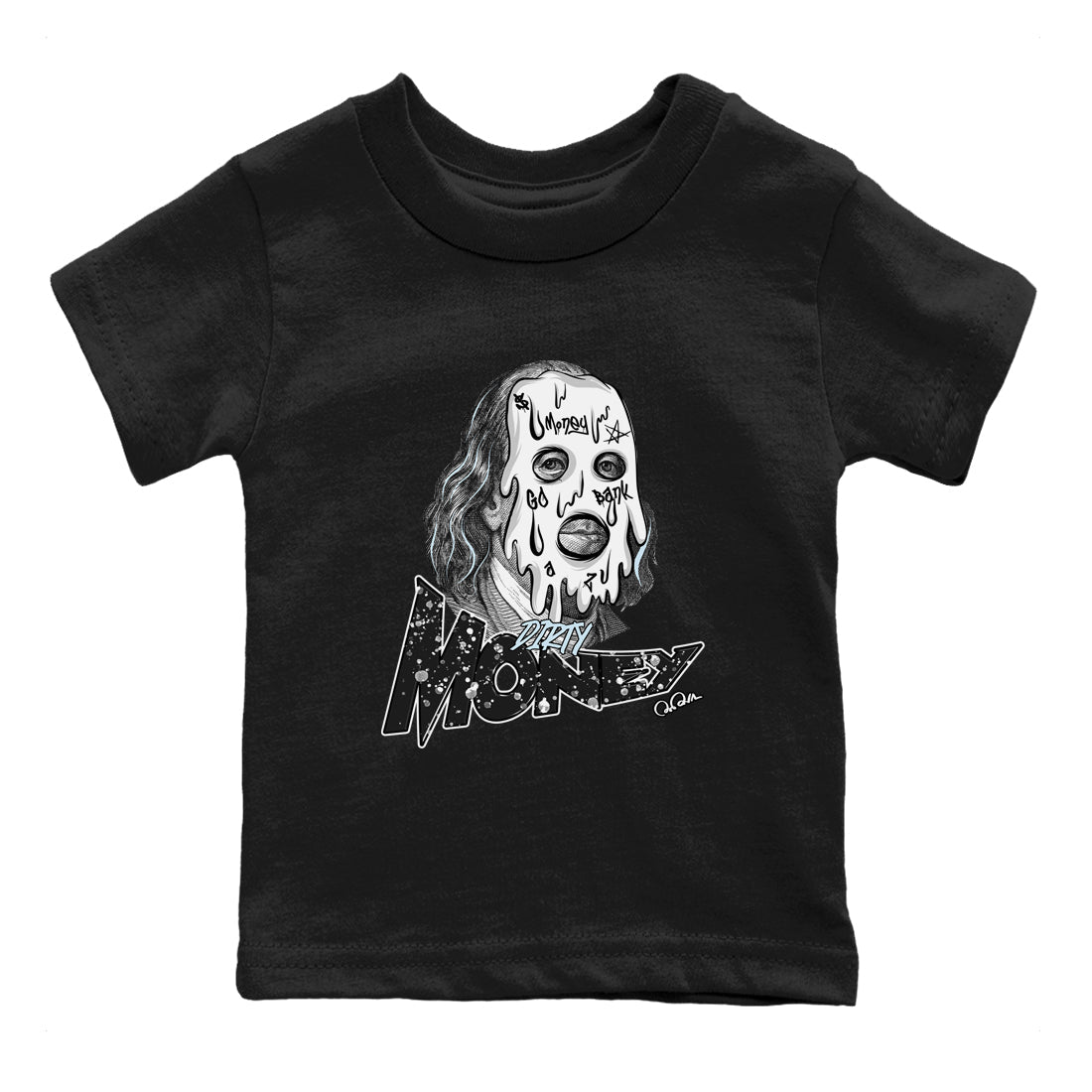 AJ6 White Black shirts to match jordans Dirty Money sneaker match tees Air Jordan 6 White Black Drip Gear Zone streetwear brand Baby and Youth Black 2 cotton tee