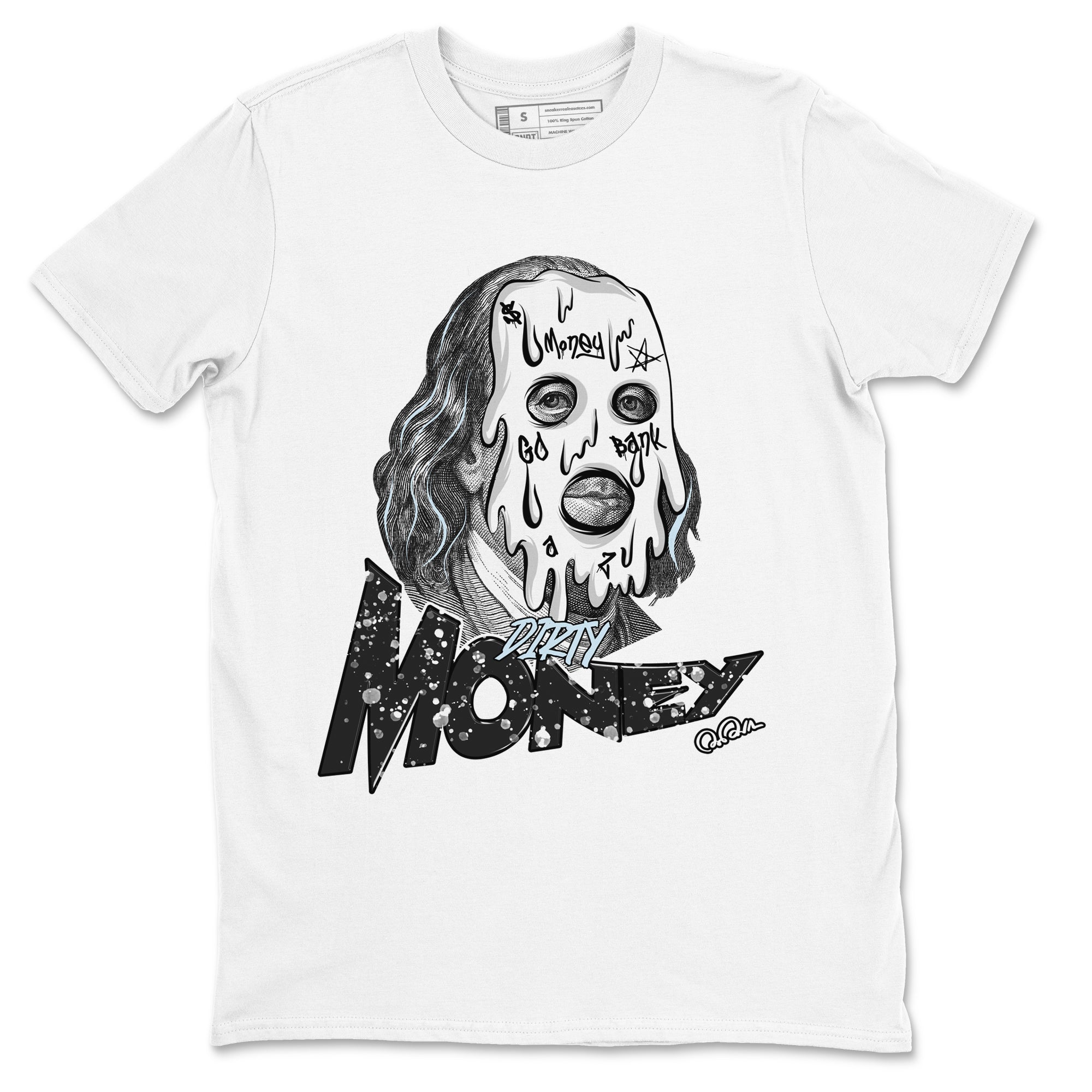 AJ6 White Black shirts to match jordans Dirty Money sneaker match tees Air Jordan 6 White Black Drip Gear Zone streetwear brand White 2 unisex cotton tee