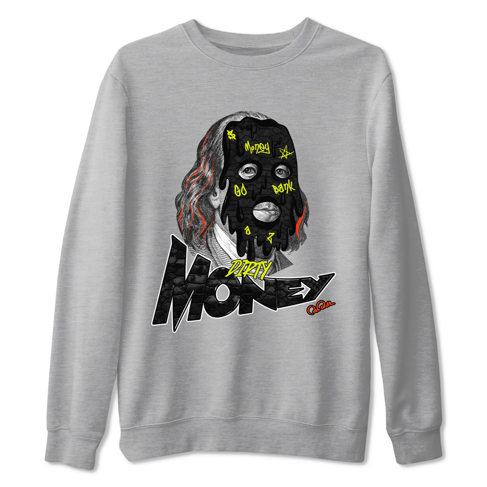 Dunk Halloween shirt to match jordans Dirty Money sneaker tees halloween horror nights Nike Dunk Halloween Drip Gear Zone Unisex Heather Grey 2 T-Shirt