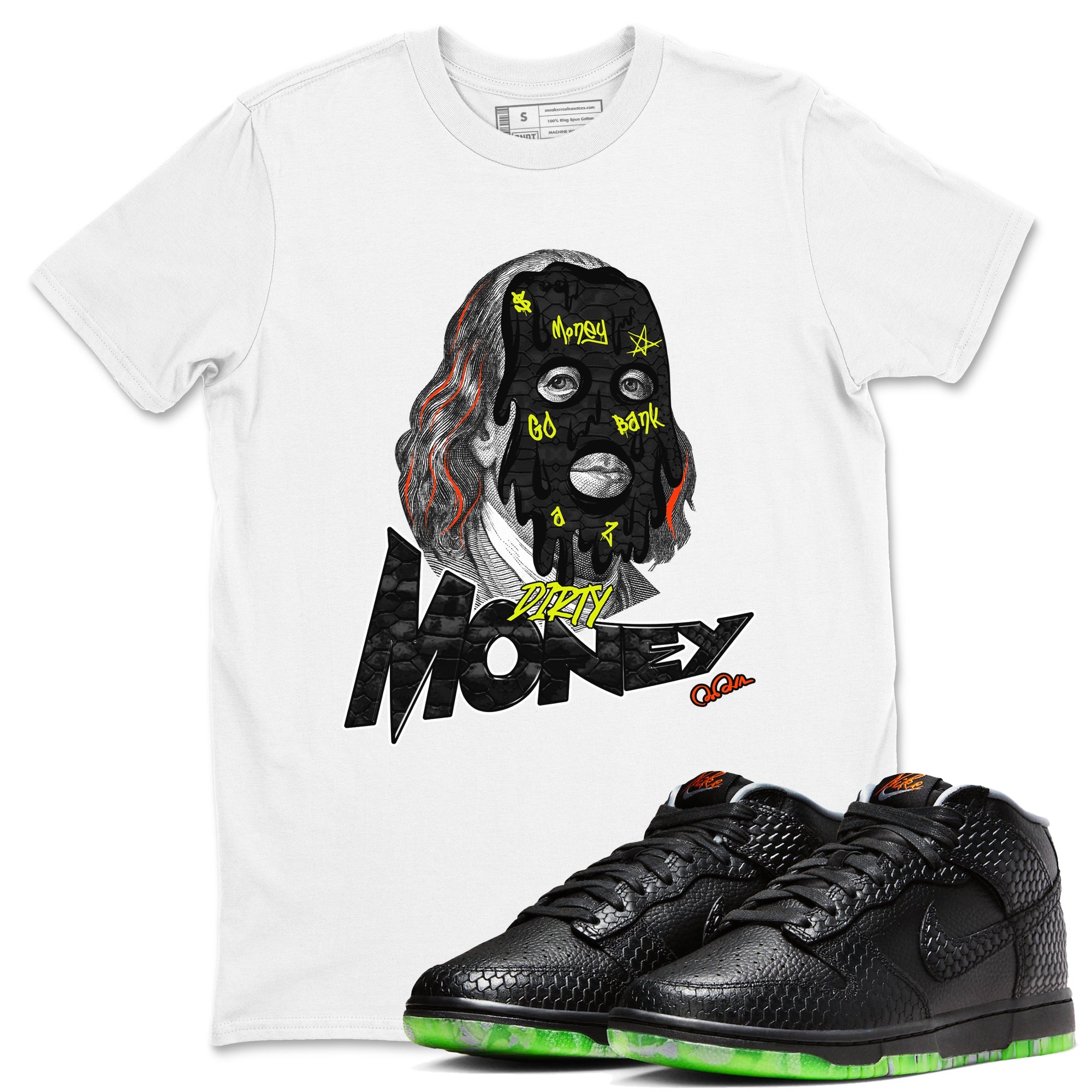 Dunk Halloween shirt to match jordans Dirty Money sneaker tees halloween horror nights Nike Dunk Halloween Drip Gear Zone Unisex White 1 T-Shirt