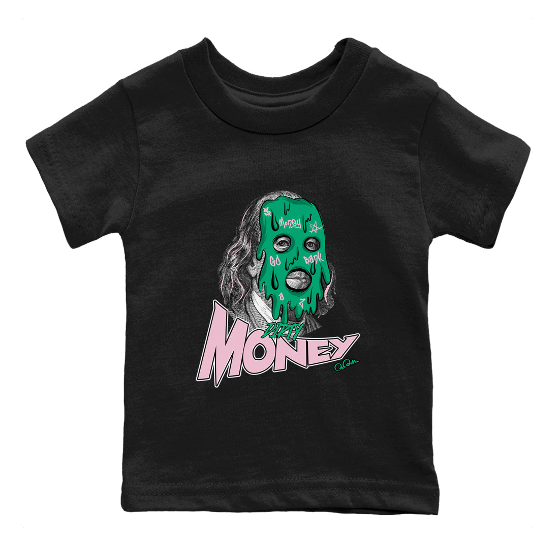 Dunk Low Medium Soft Pink Malachite shirt to match jordans Dirty Money sneaker tees Dunk Medium Soft Pink Malachite Drip Gear Zone baby toddler Black 2 cotton Shirt
