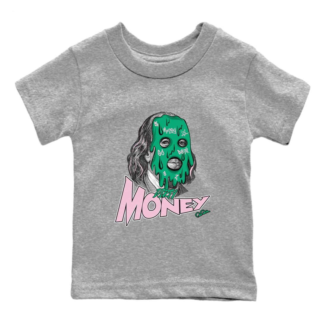 Dunk Low Medium Soft Pink Malachite shirt to match jordans Dirty Money sneaker tees Dunk Medium Soft Pink Malachite Drip Gear Zone baby toddler Heather Grey 2 cotton Shirt