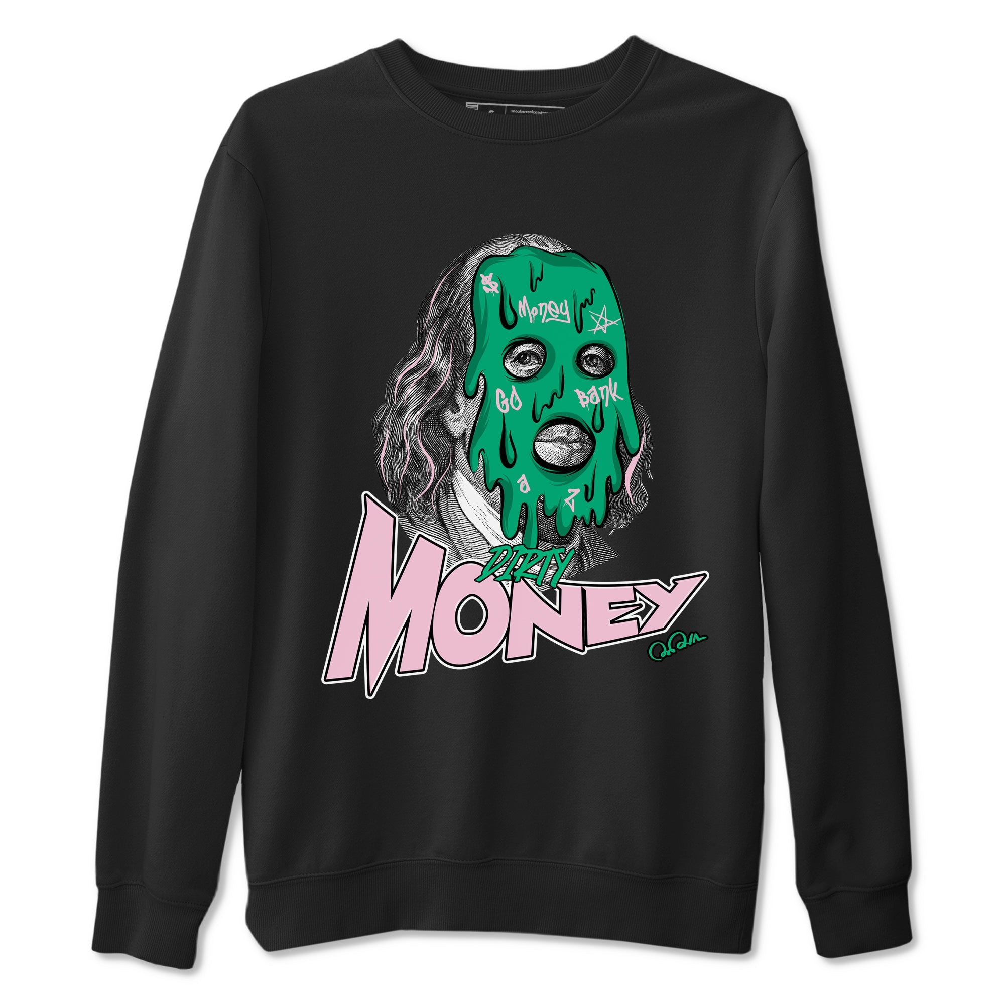 Dunk Low Medium Soft Pink Malachite shirt to match jordans Dirty Money sneaker tees Dunk Medium Soft Pink Malachite Drip Gear Zone unisex cotton Black 2 crew neck shirt