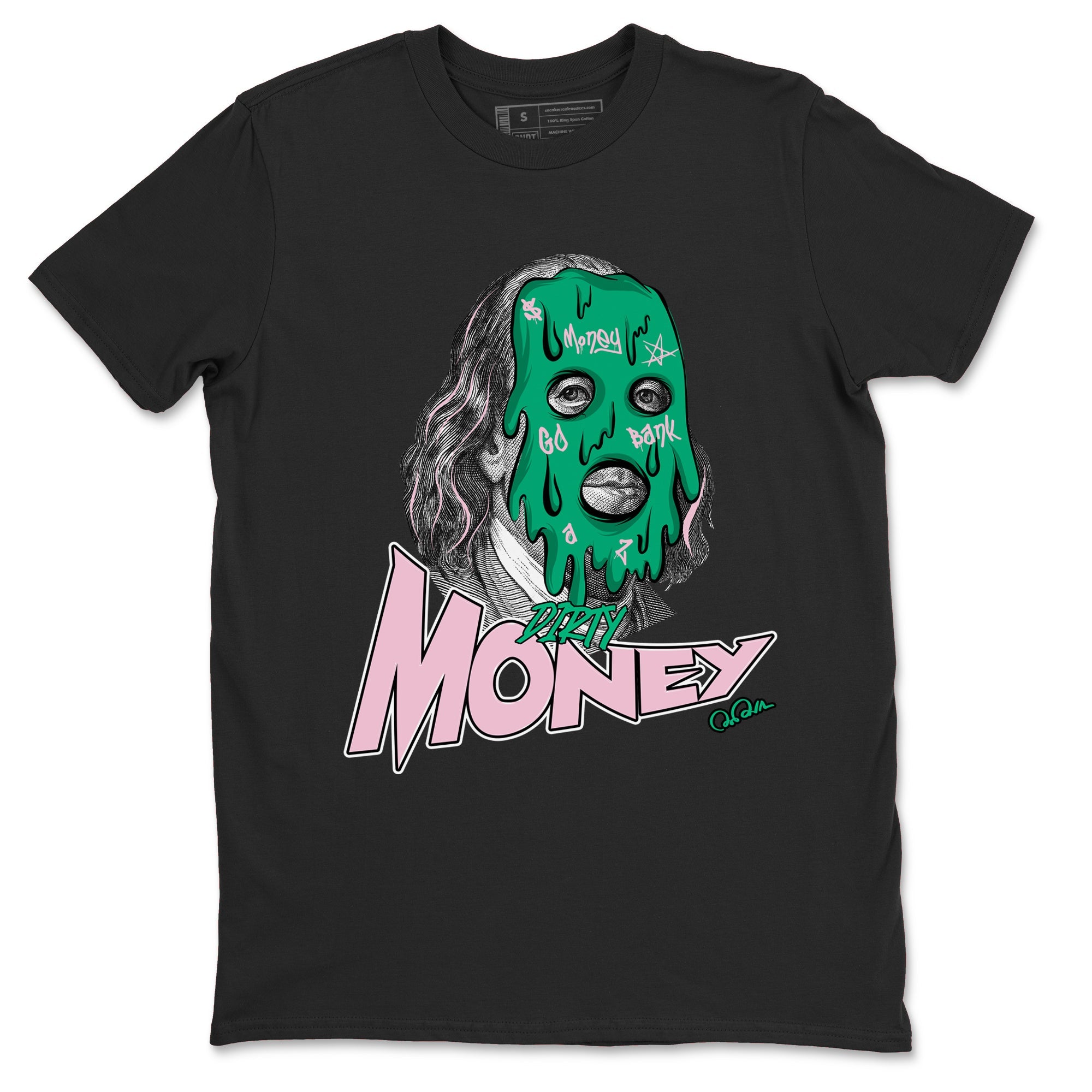 Dunk Low Medium Soft Pink Malachite shirt to match jordans Dirty Money sneaker tees Dunk Medium Soft Pink Malachite Drip Gear Zone unisex cotton Black 2 crew neck shirt